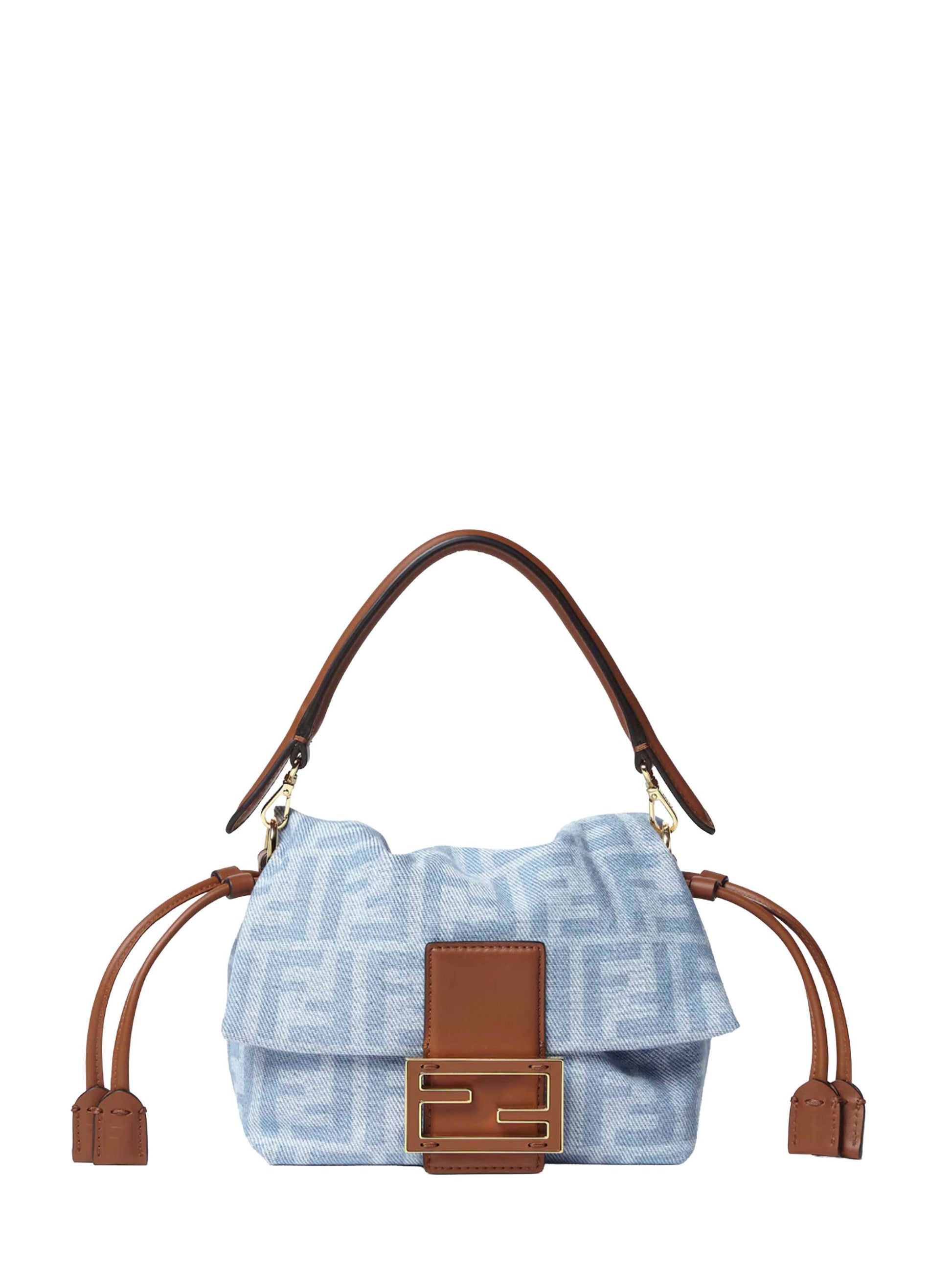 Fendi Women Light Blue Mamma Baguette Small Mini Bag FENDI