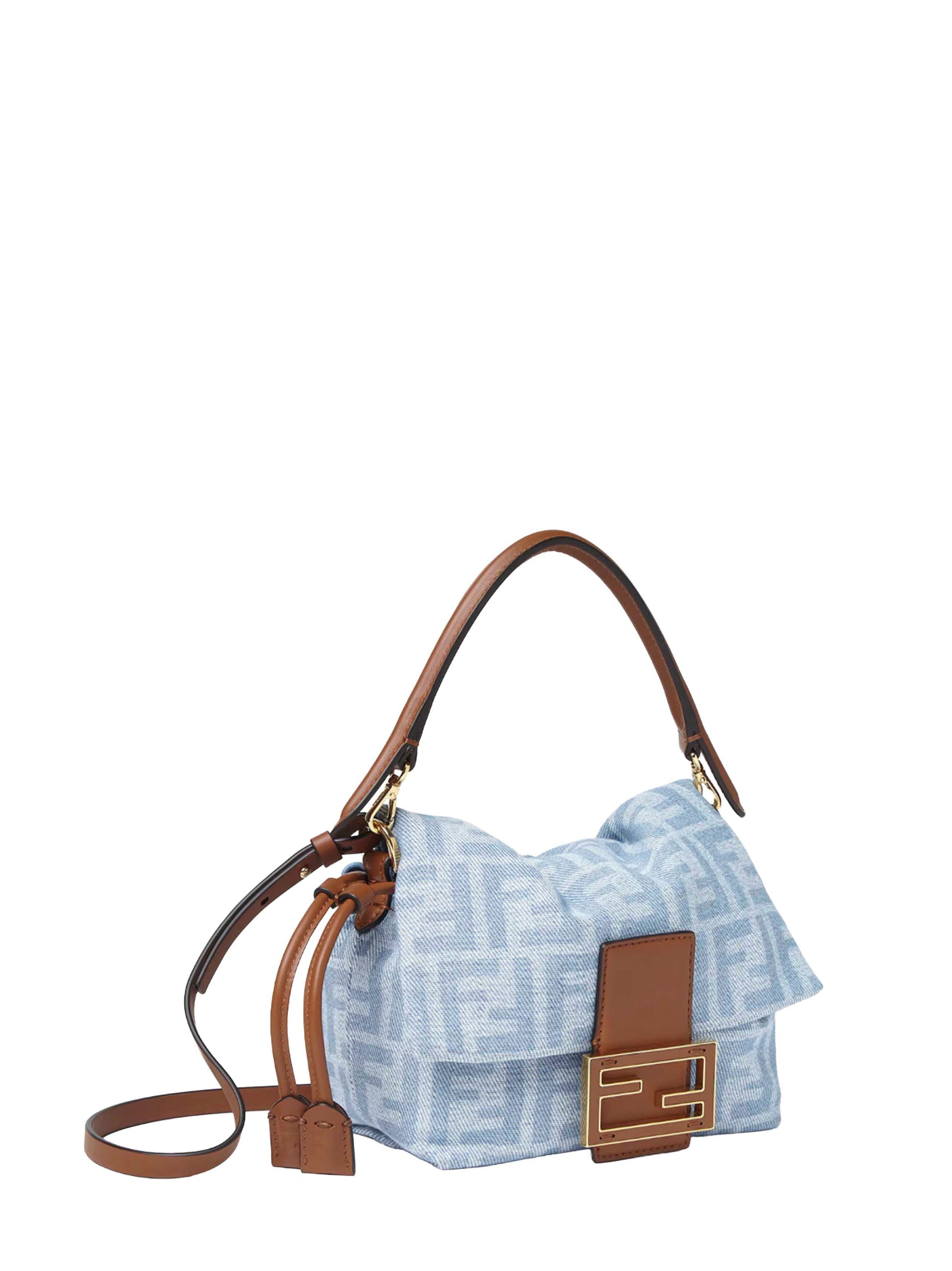 Fendi Women Light Blue Mamma Baguette Small Mini Bag FENDI