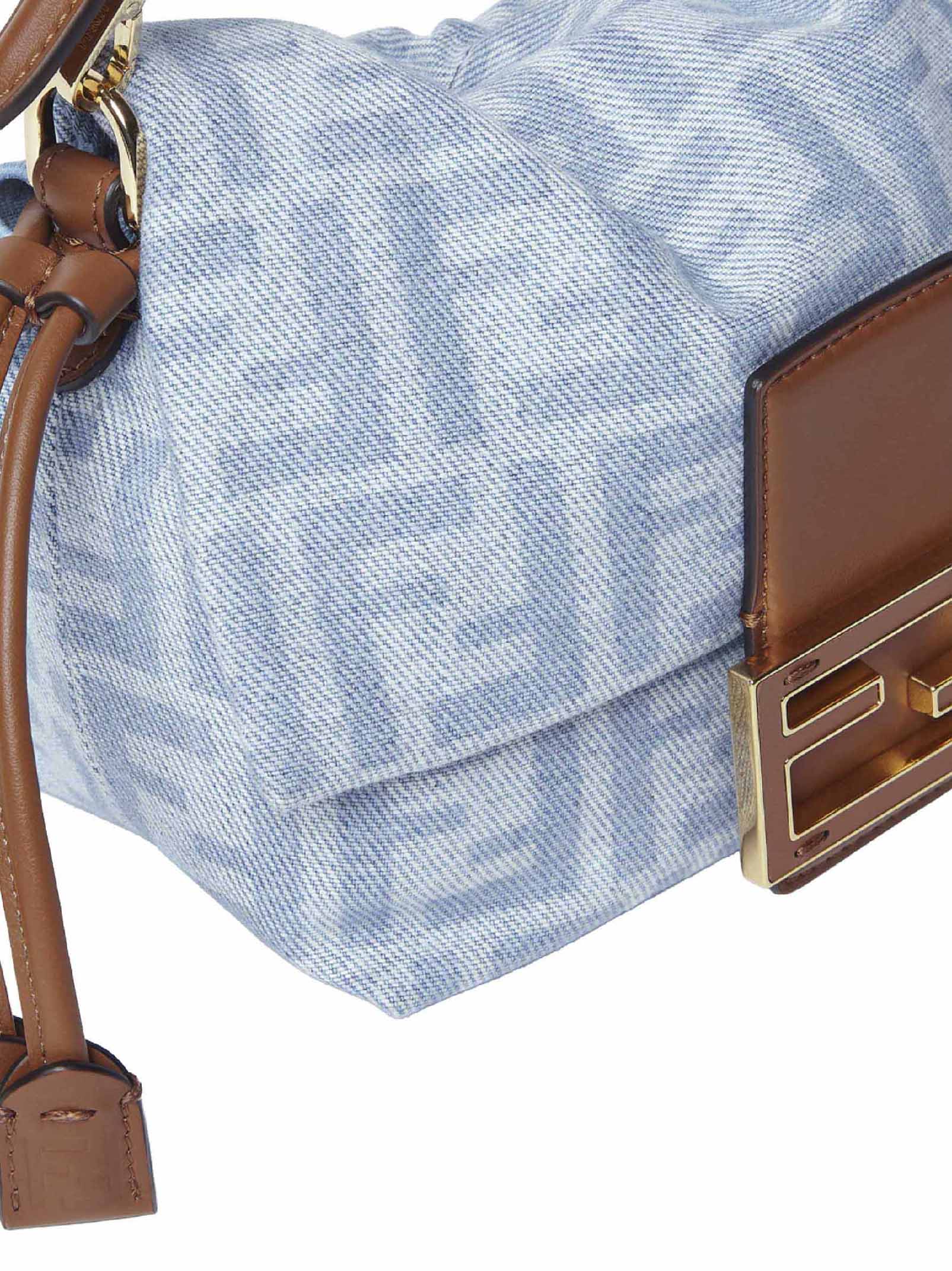 Fendi Women Light Blue Mamma Baguette Small Mini Bag FENDI