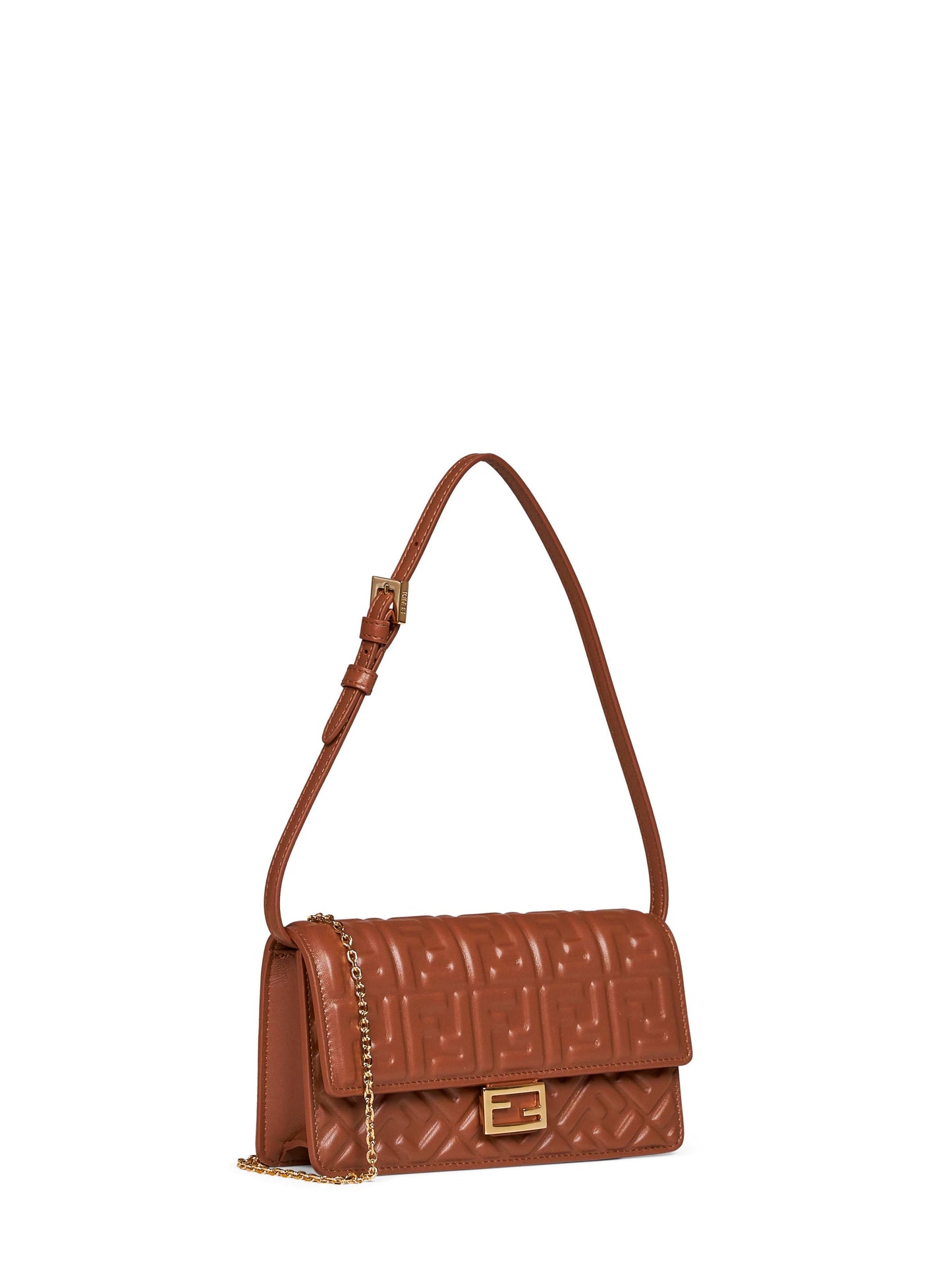 Fendi Women Tan Wallet On Chain Baguette Minibag FENDI