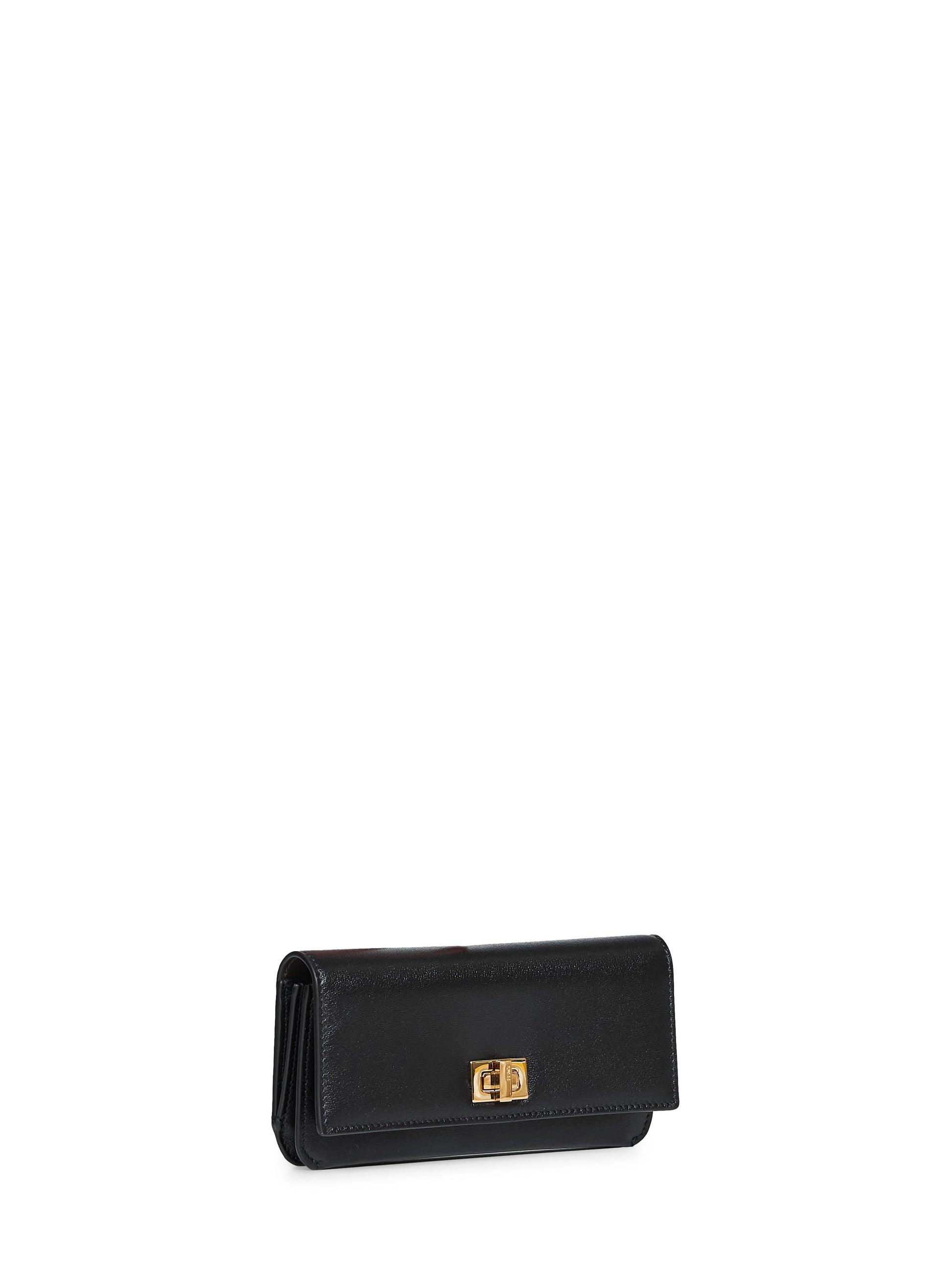 Fendi Women Black Leather Fendi Way Continental Wallet FENDI