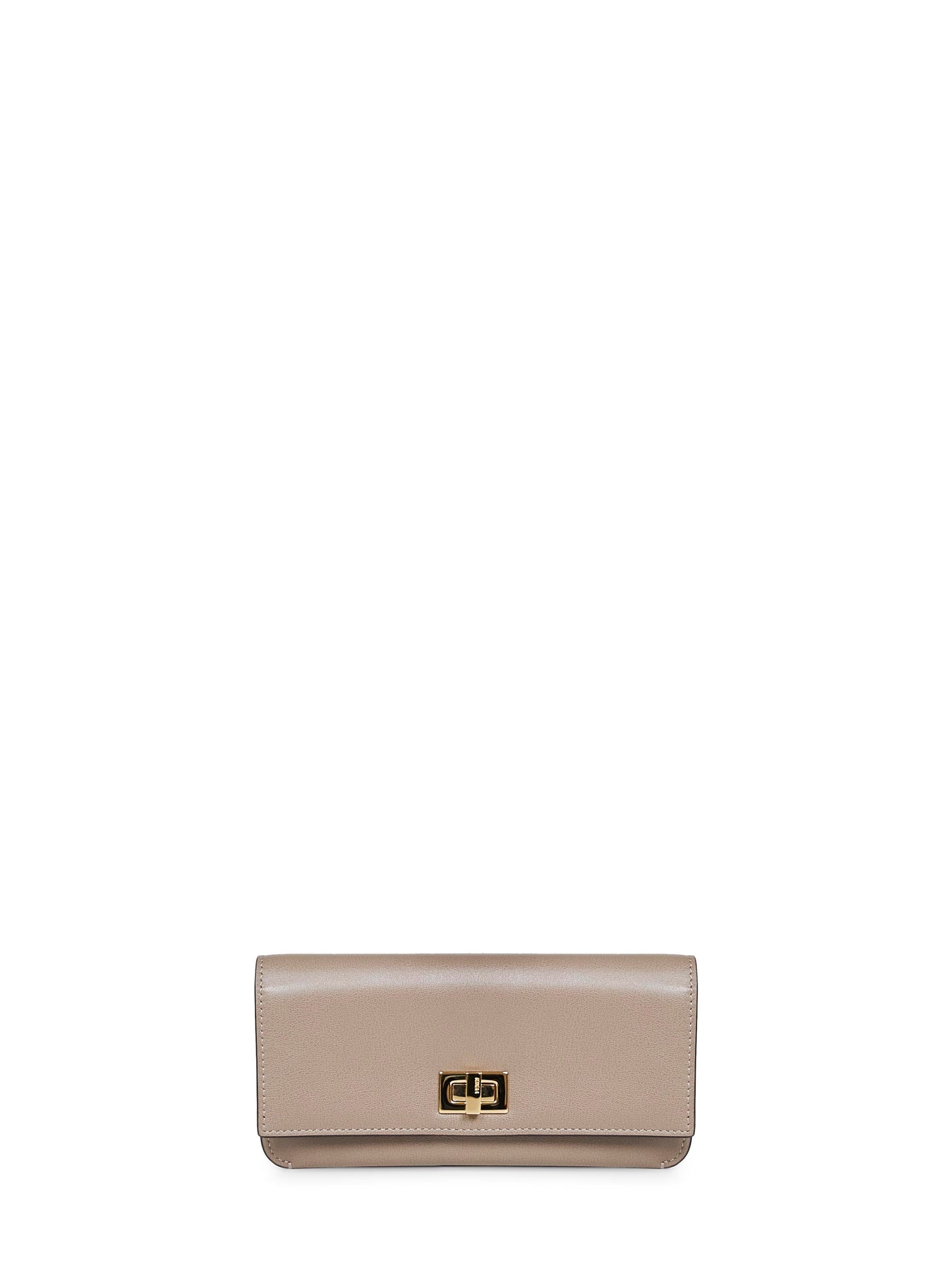 Fendi Women Dove Grey Leather Fendi Way Continental Wallet FENDI