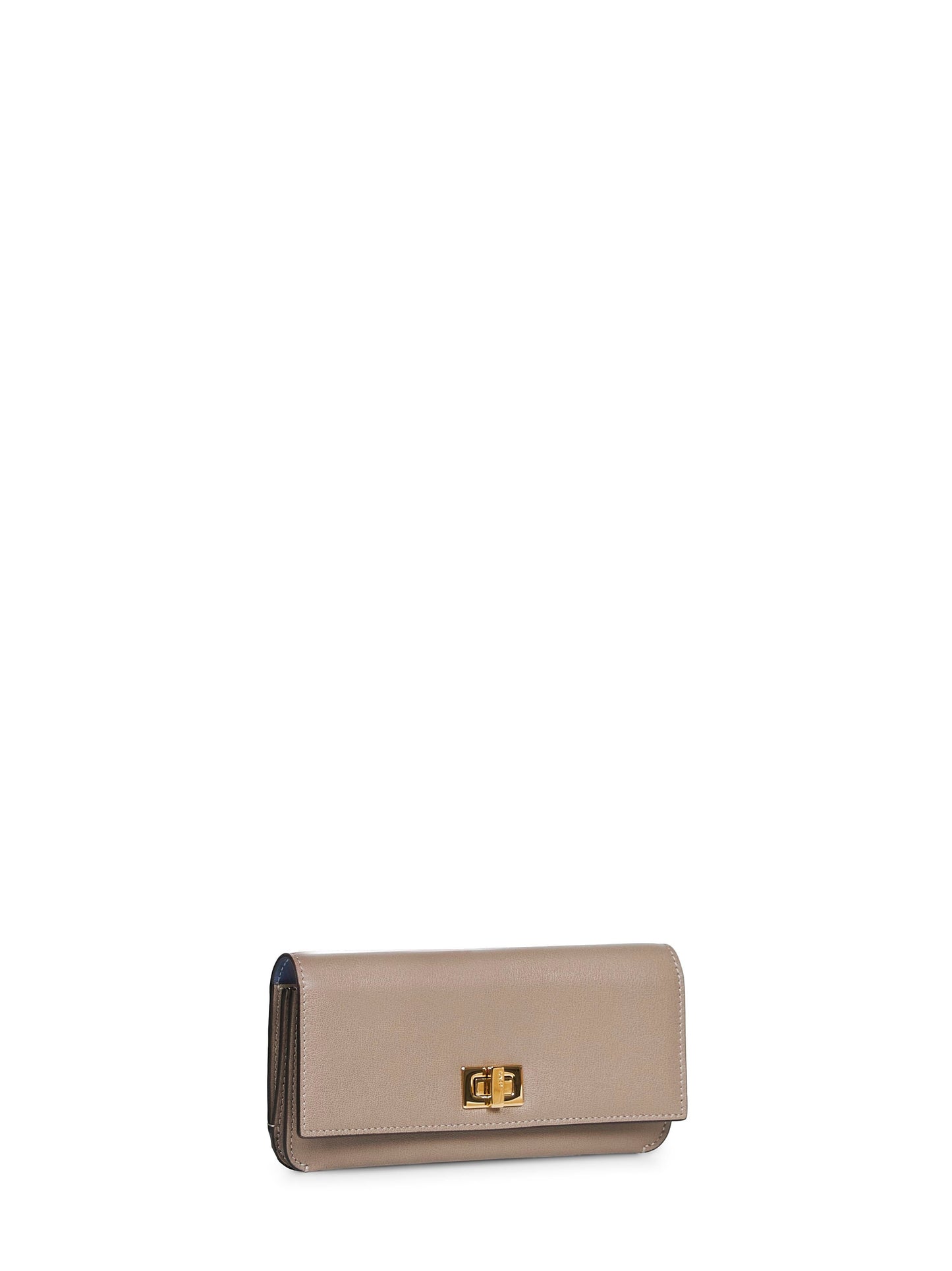 Fendi Women Dove Grey Leather Fendi Way Continental Wallet FENDI