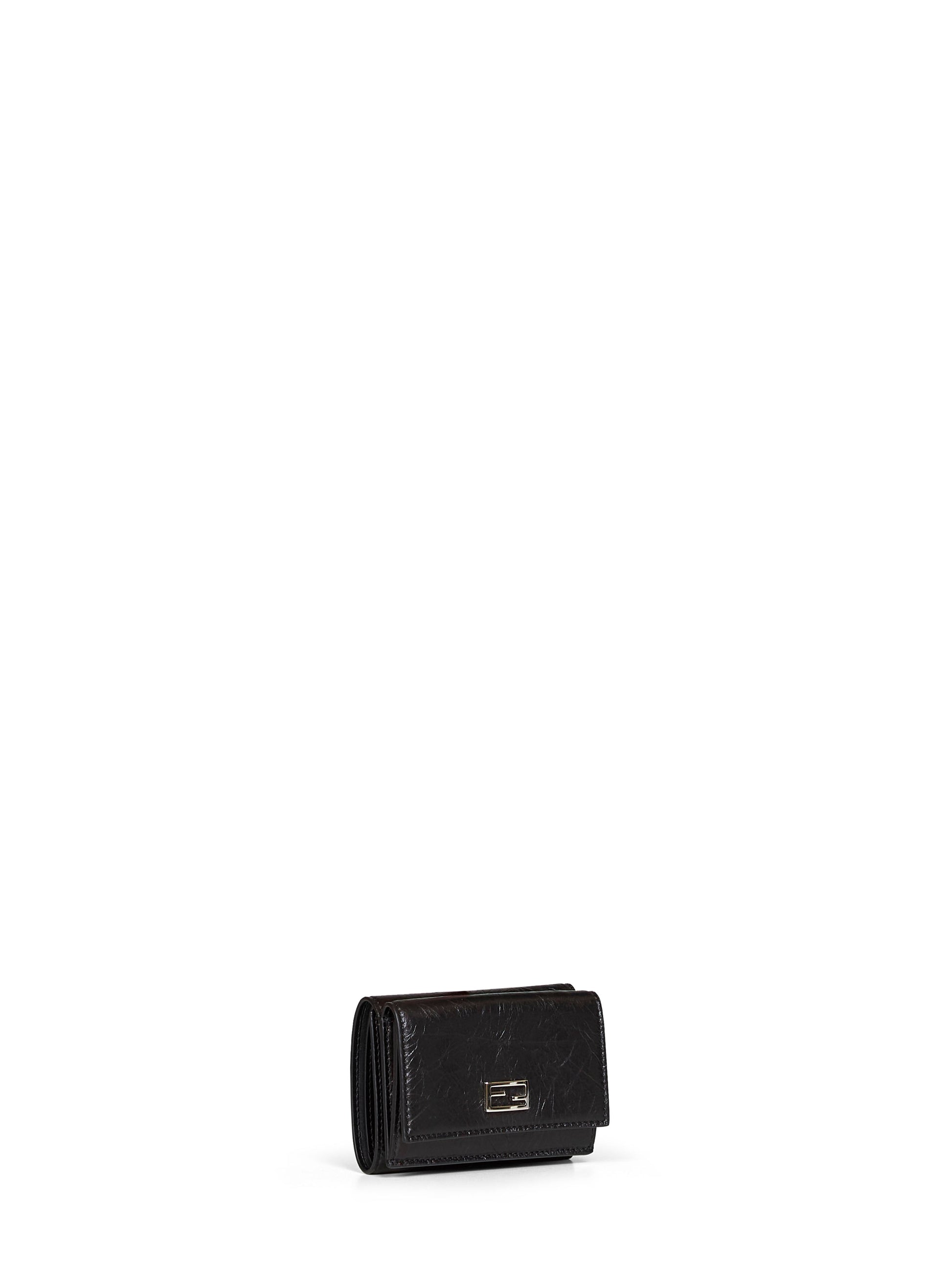 Fendi Women Black Mini Trifold Tube Compact Wallet FENDI