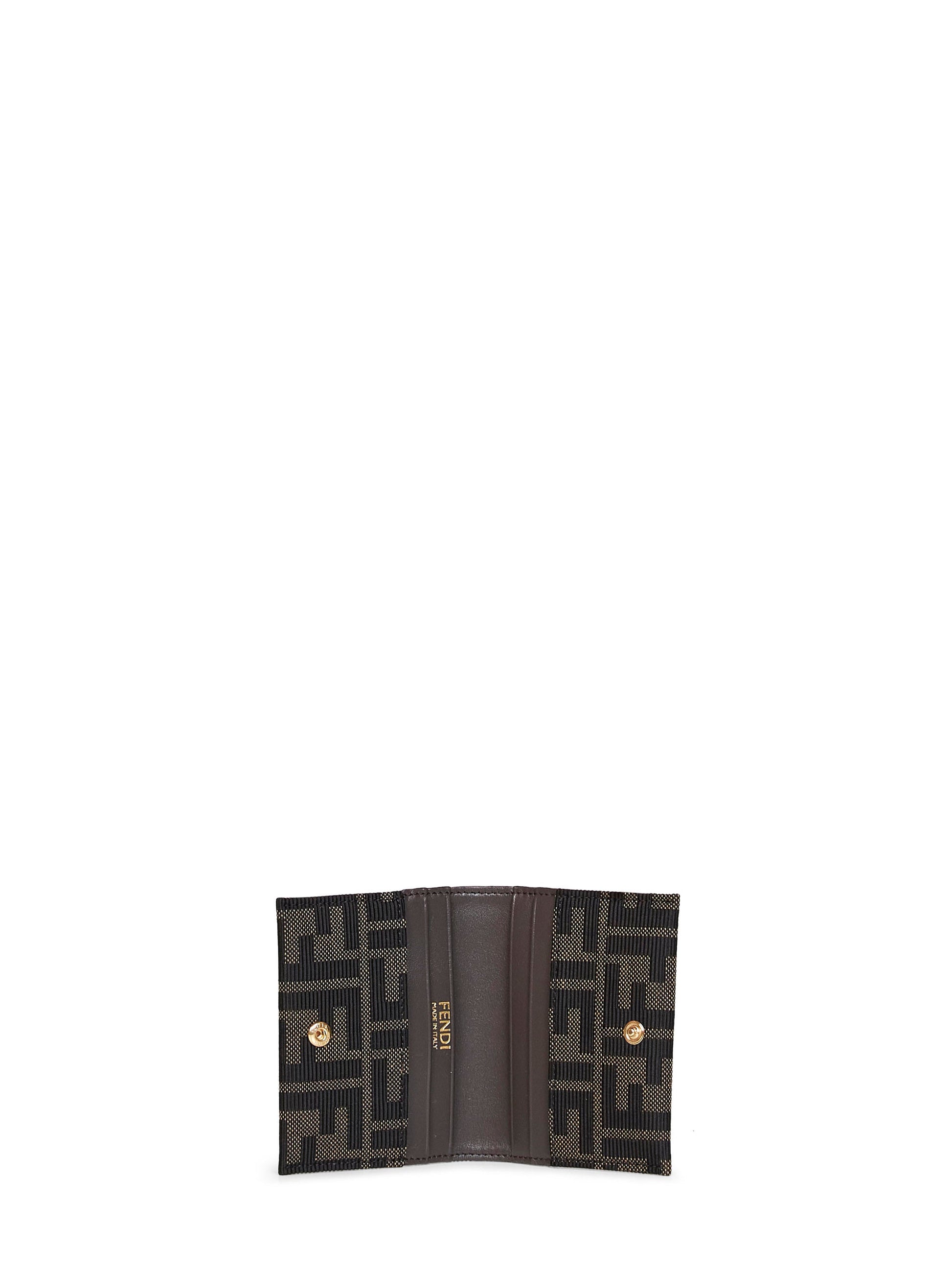 Fendi Women Tobacco Brown Card Case Ff Jacquard Card Case FENDI