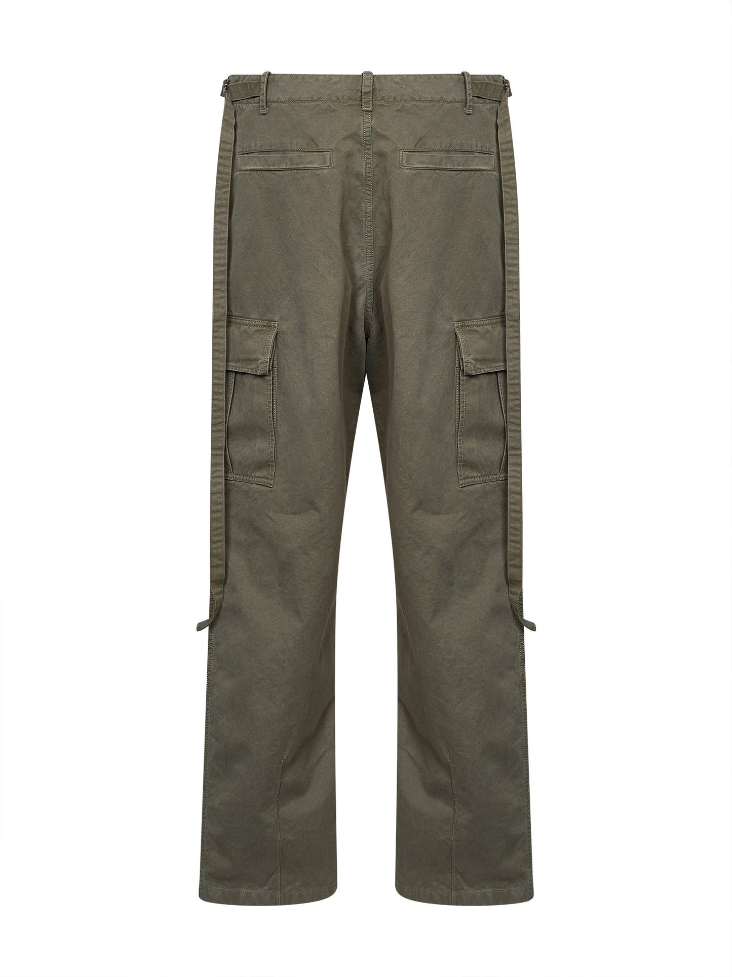 Fendi Men Grey-Green Cotton Drill Regular-Fit Utility Trousers FENDI