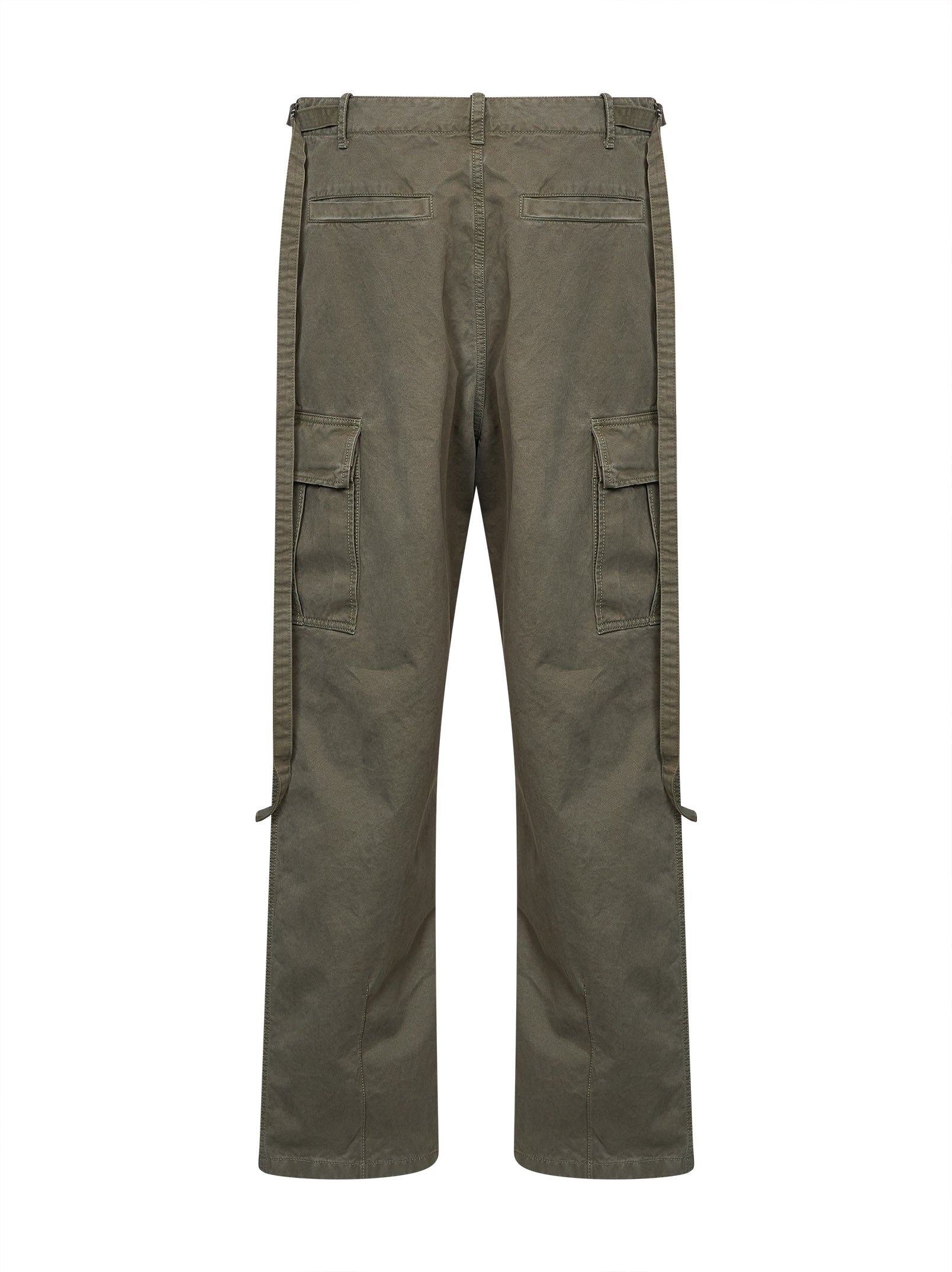 Fendi Men Grey-Green Cotton Drill Regular-Fit Utility Trousers FENDI