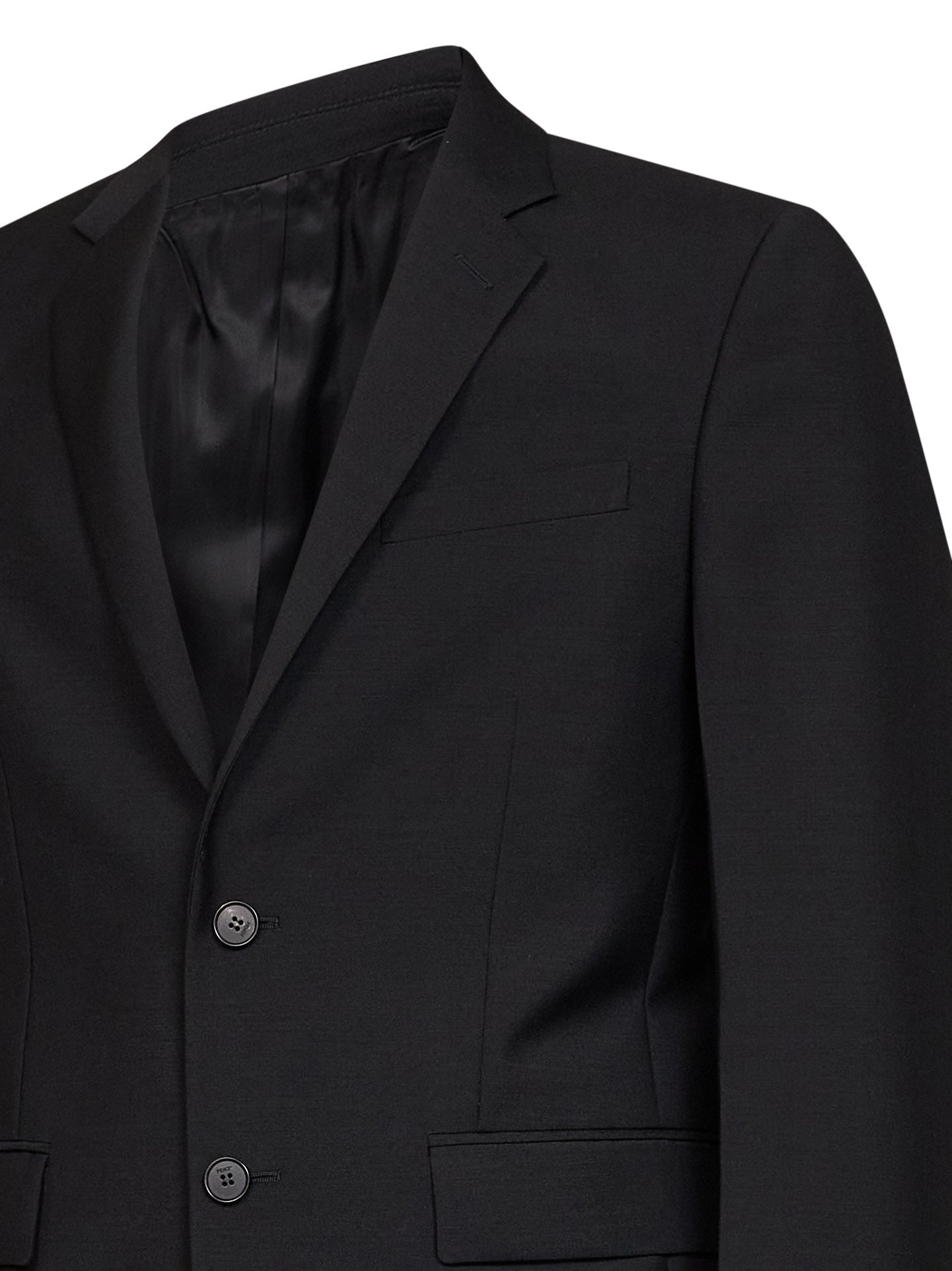 Fendi Men Black Kid Mohair Single-Breasted Jacket FENDI