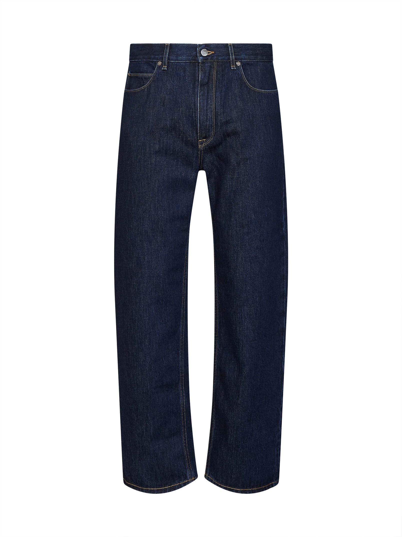 Fendi Men Dark Blue Cotton Denim Straight Jeans FENDI
