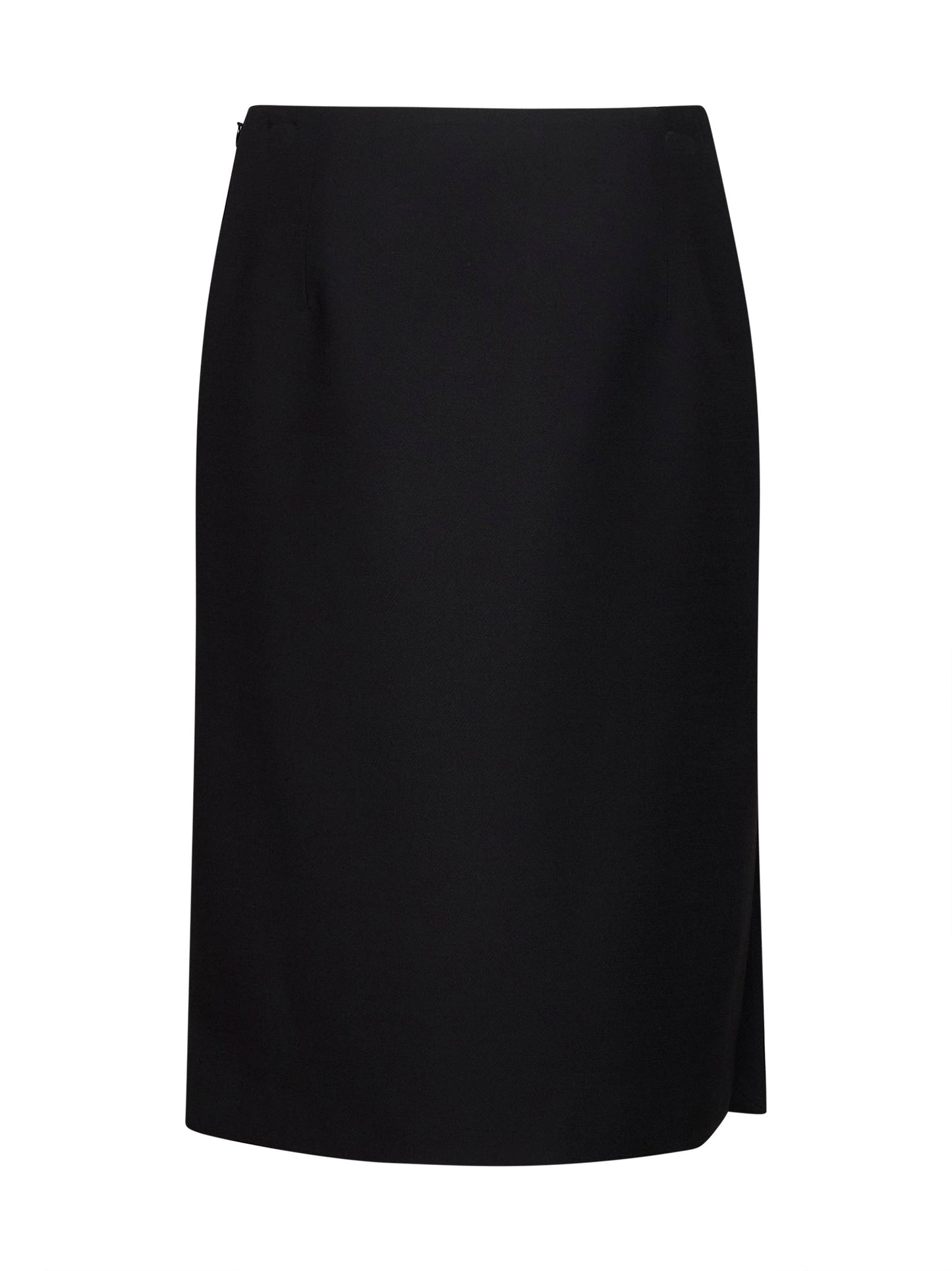 Fendi Women Black Wool And Silk Midi Pencil Skirt FENDI