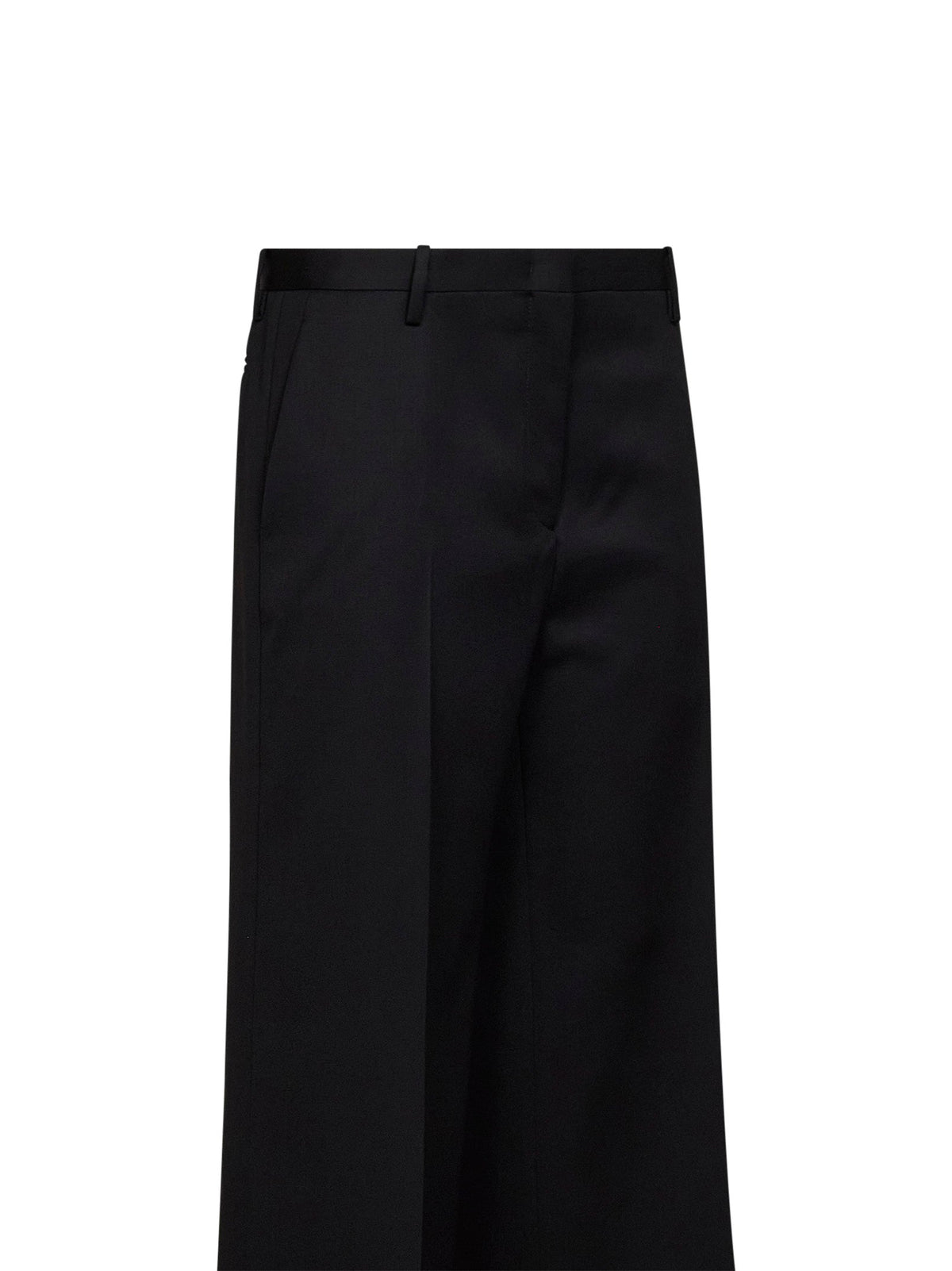Fendi Women Black Grain De Poudre Wool Regular-Fit Trousers FENDI