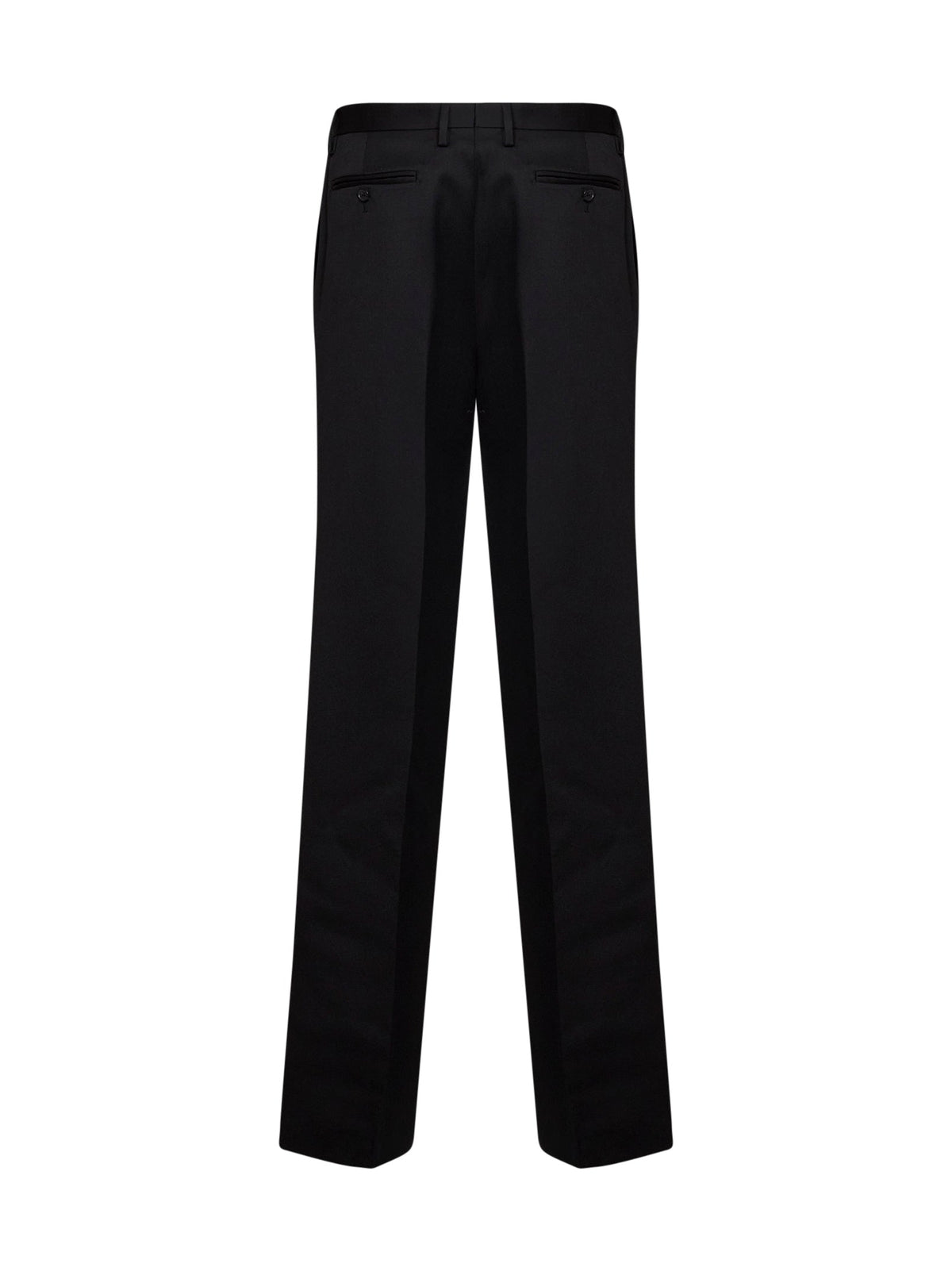 Fendi Women Black Grain De Poudre Wool Regular-Fit Trousers FENDI