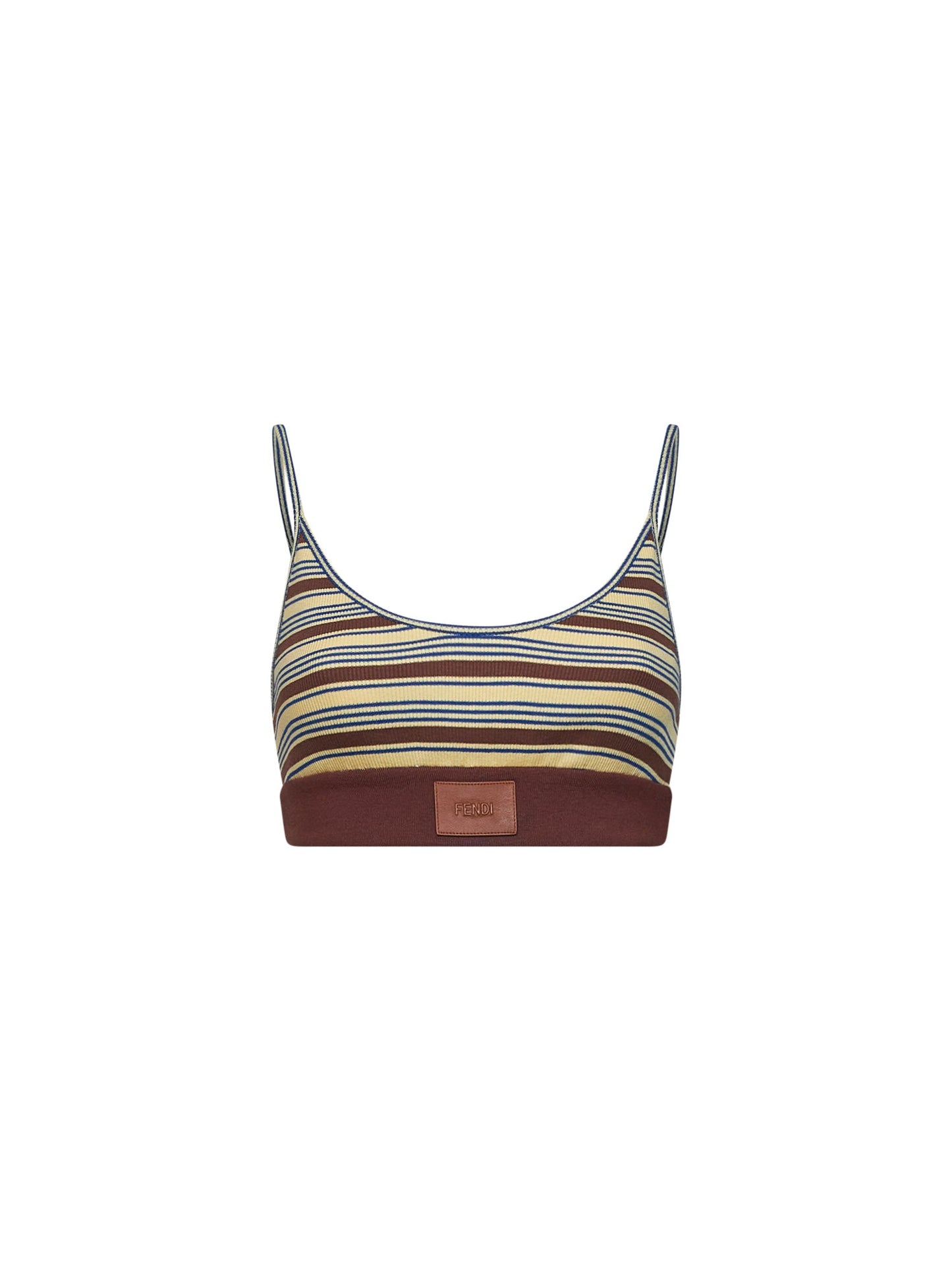 Fendi Women Multicolor Striped Cotton Knit Bralette Top FENDI