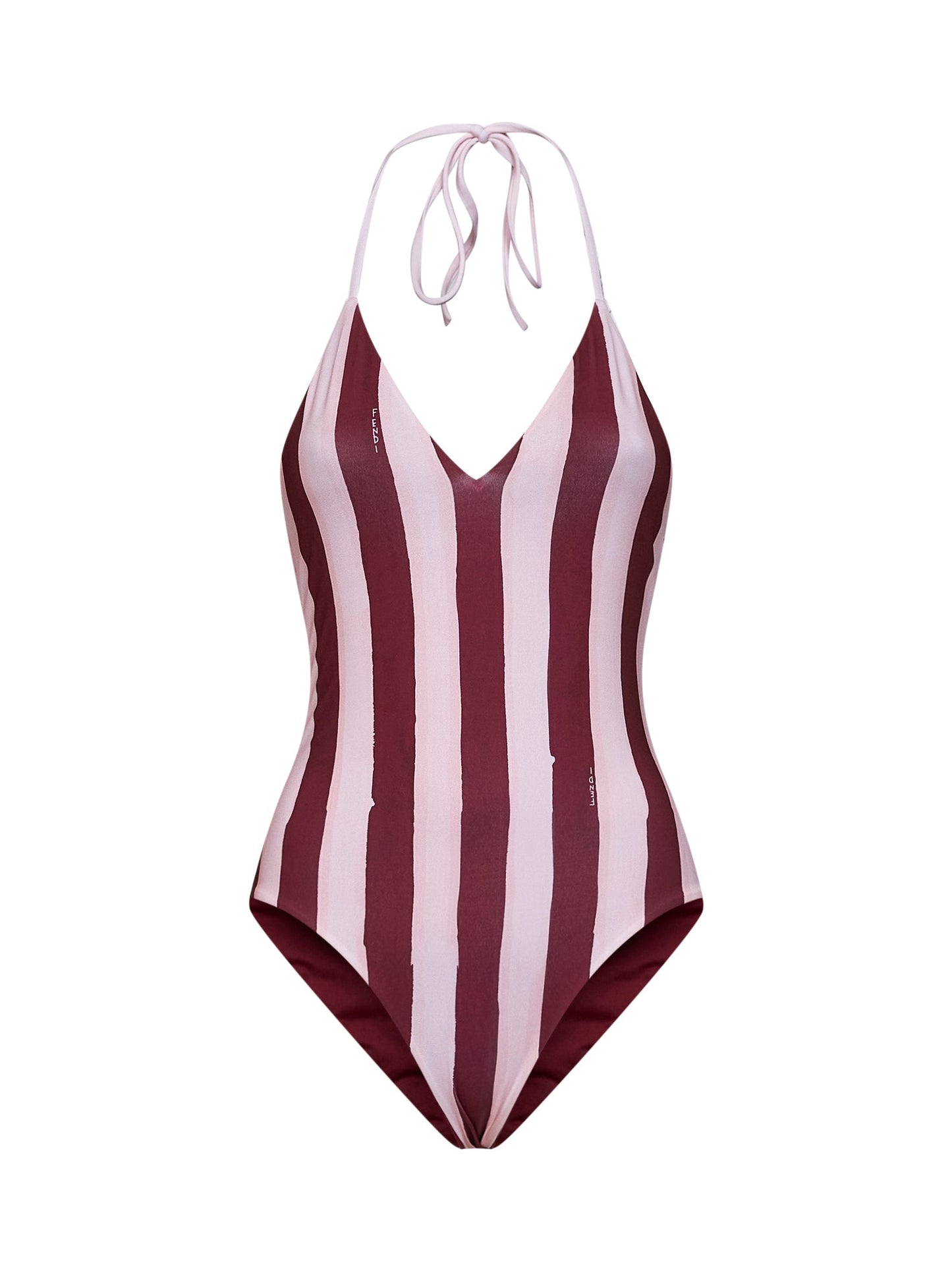 Fendi Women Red And Pink Lycra Pequin Reversible One-Piece Swimsuit FENDI