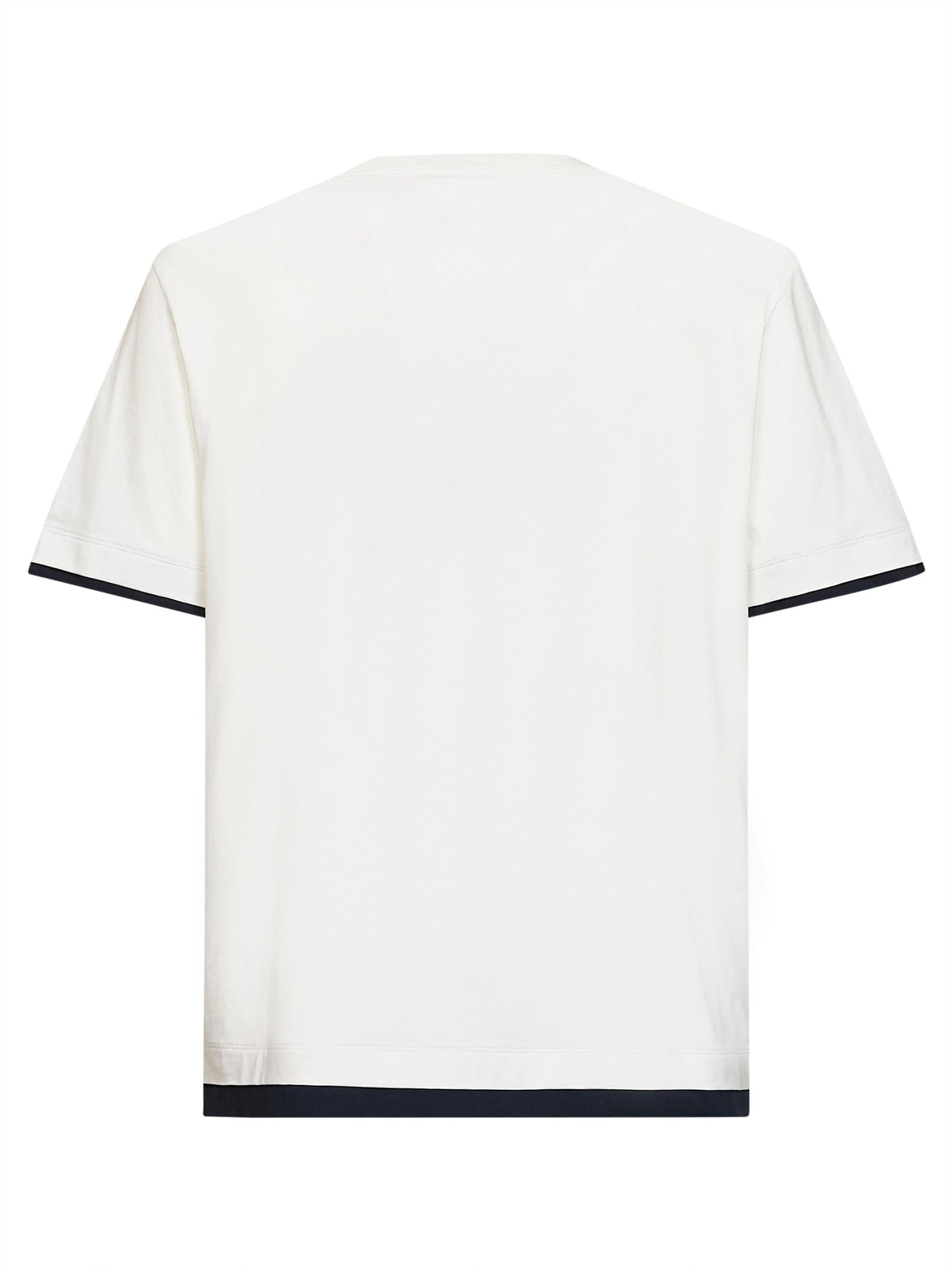Fendi Men White Jersey Oversized T-Shirt With Contrasting Trims FENDI