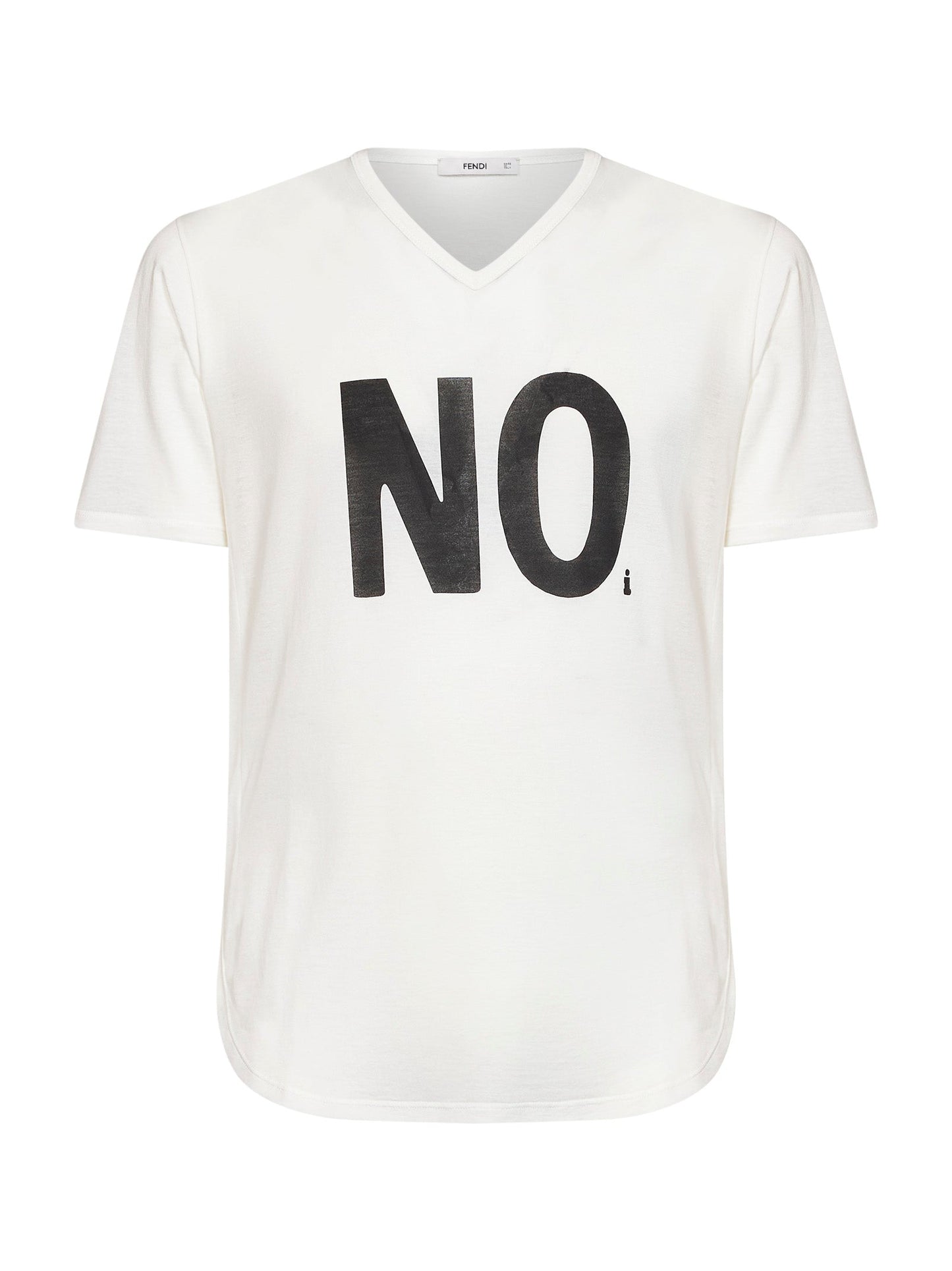 Fendi Men Ivory Lightweight Organic Cotton Jersey Noi-Print T-Shirt FENDI