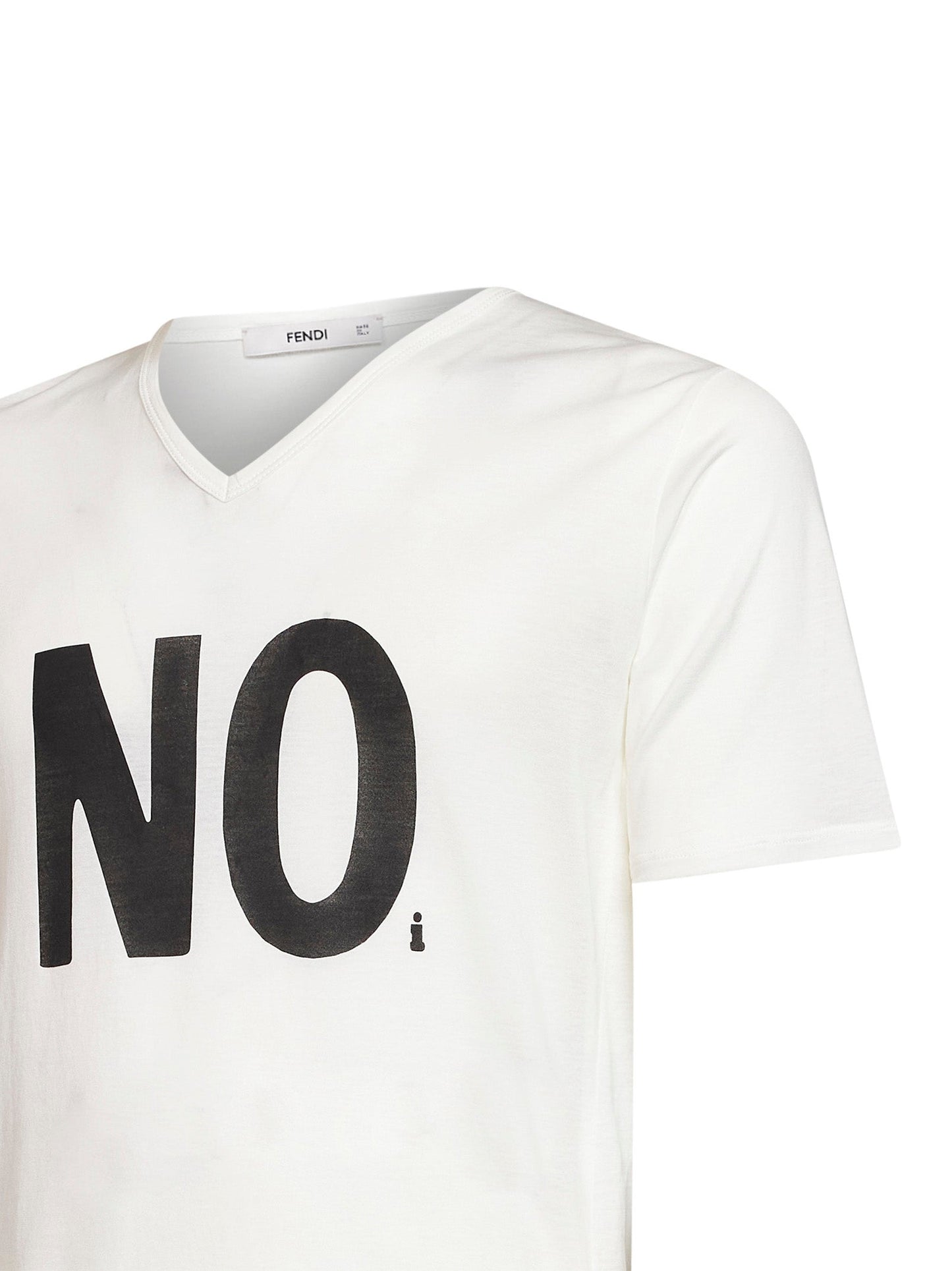 Fendi Men Ivory Lightweight Organic Cotton Jersey Noi-Print T-Shirt FENDI