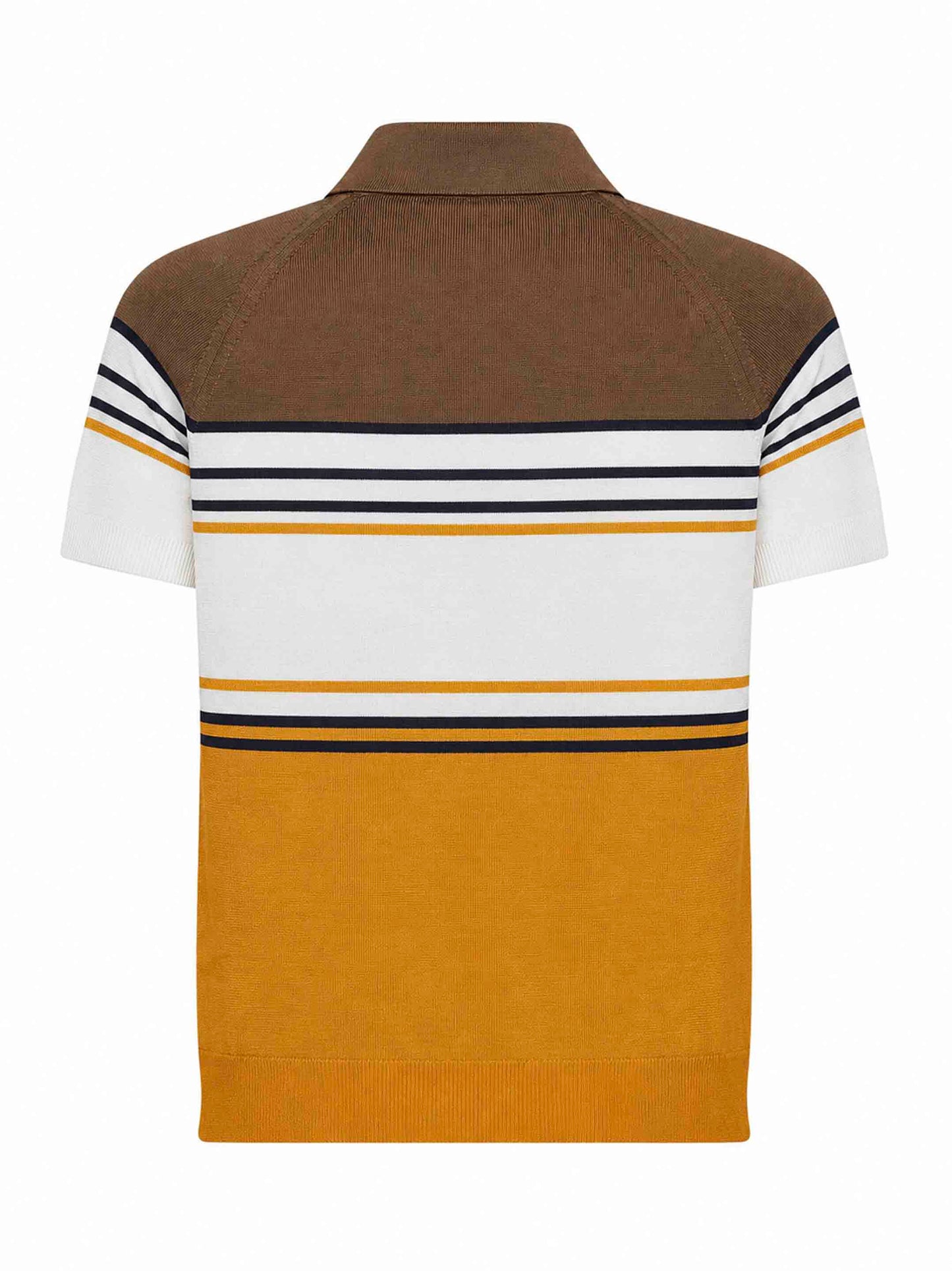 Fendi Men Multicolor Striped Color Block Viscose Knit Polo Shirt FENDI