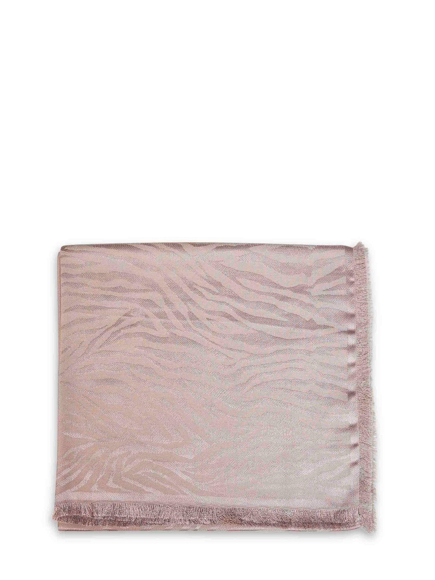 Fendi Silk Women Taupe Tiger Animalier Silk And Cashmere Jacquard Stole FENDI