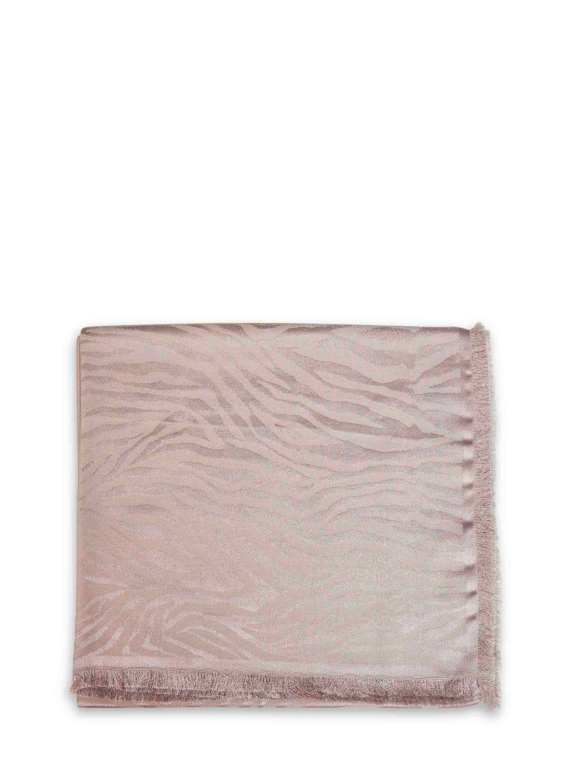 Fendi Silk Women Taupe Tiger Animalier Silk And Cashmere Jacquard Stole FENDI