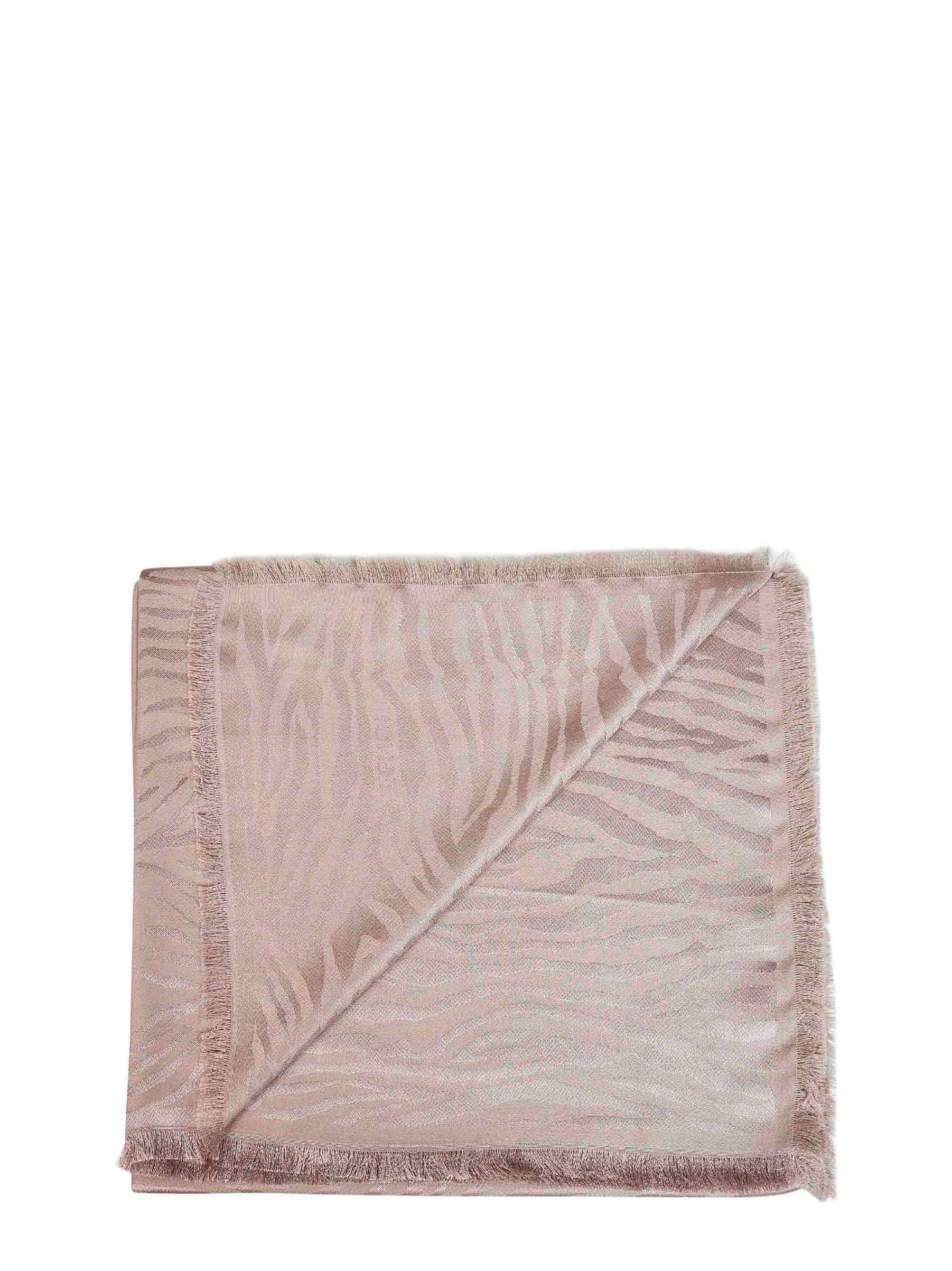 Fendi Silk Women Taupe Tiger Animalier Silk And Cashmere Jacquard Stole FENDI
