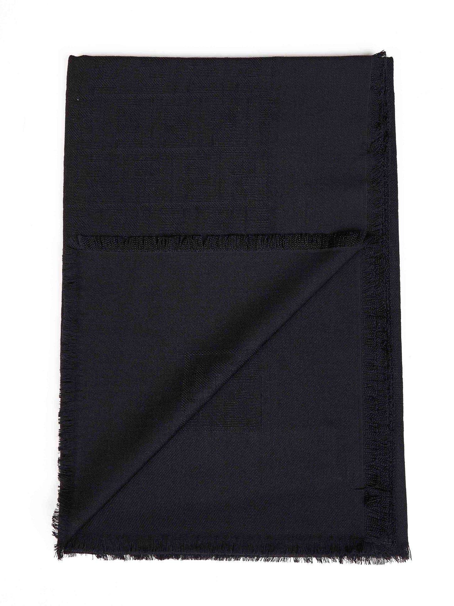Fendi Silk Women Black Ff Wool And Silk And Cashmere Shawl FENDI