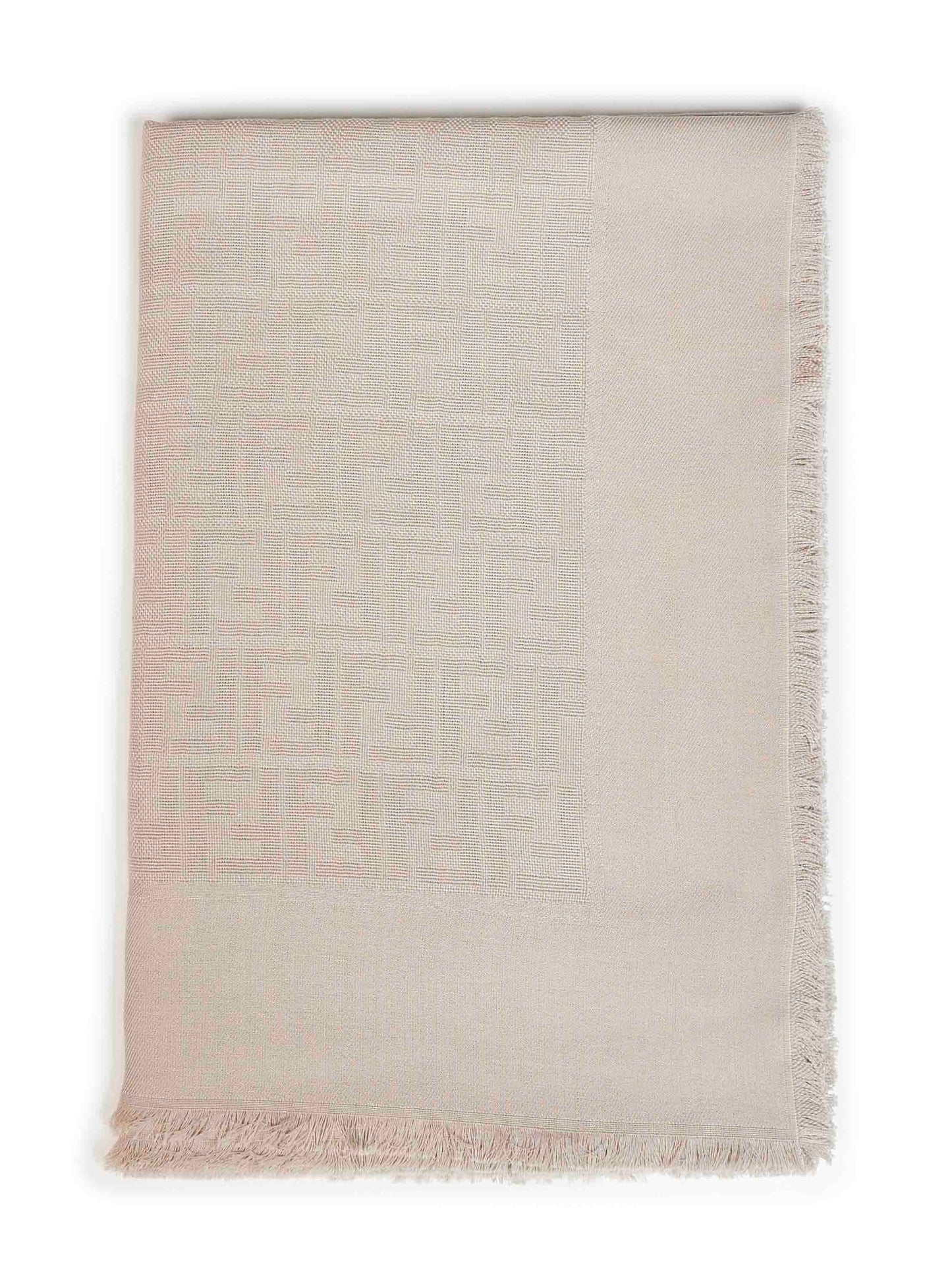 Fendi Silk Women Taupe Ff Wool And Silk And Cashmere Shawl<Br/> FENDI
