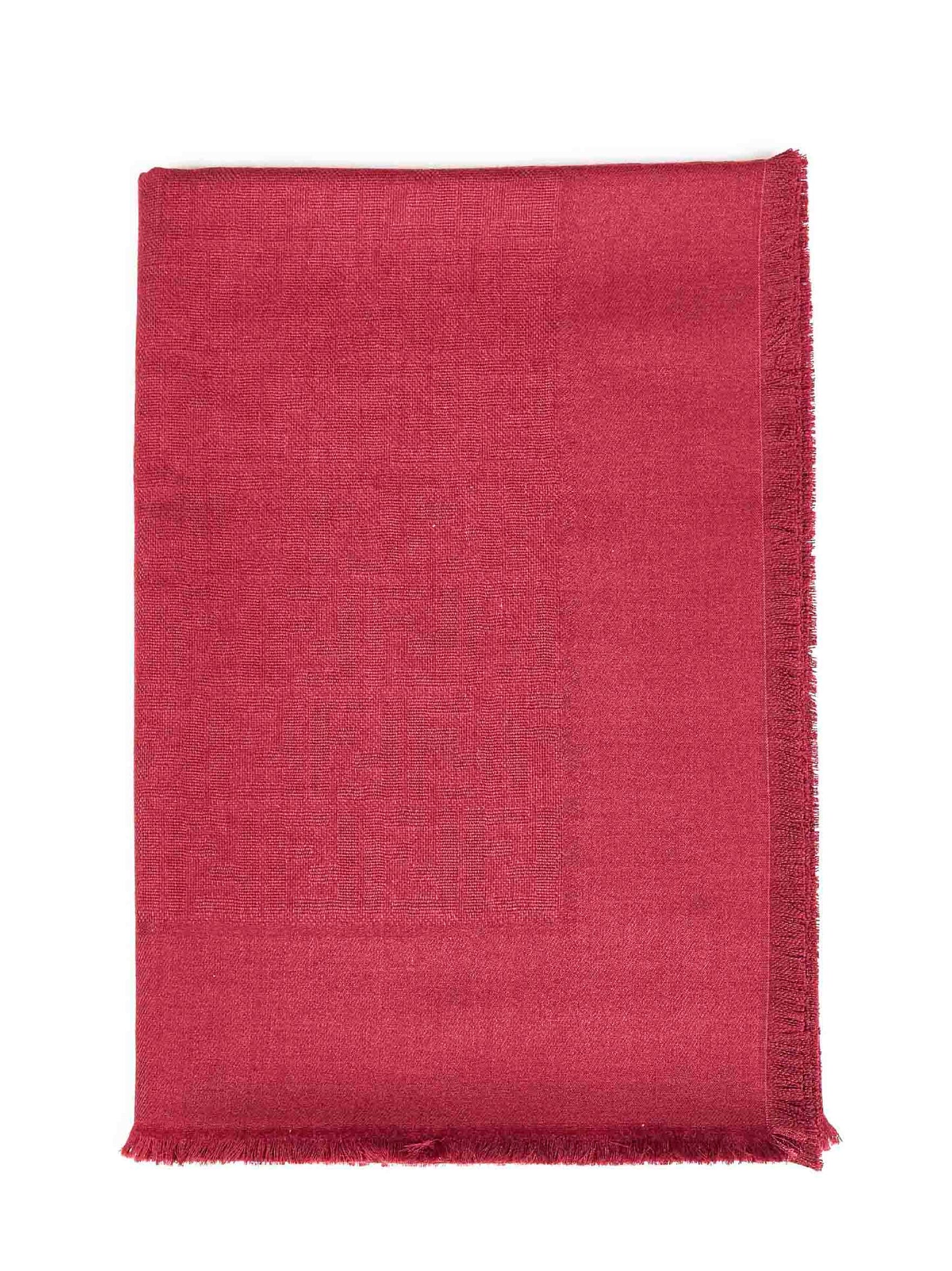 Fendi Silk Women Dark Red Ff Wool And Silk And Cashmere Shawl<Br/> FENDI
