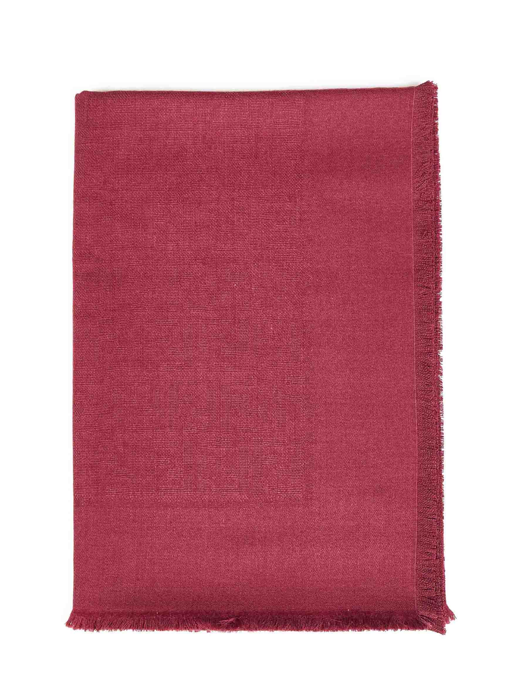 Fendi Silk Women Dark Red Ff Wool And Silk And Cashmere Shawl<Br/> FENDI