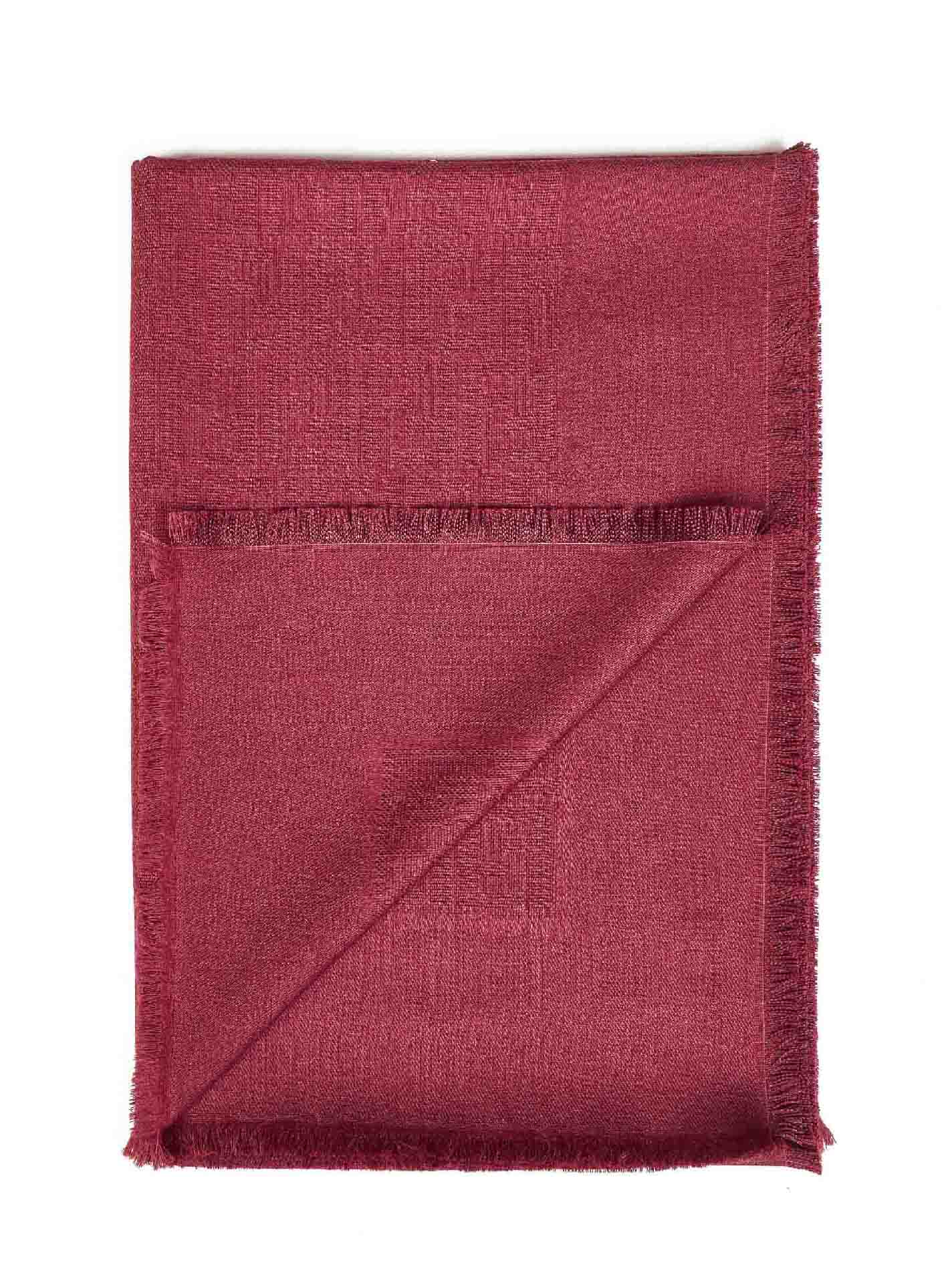 Fendi Silk Women Dark Red Ff Wool And Silk And Cashmere Shawl<Br/> FENDI