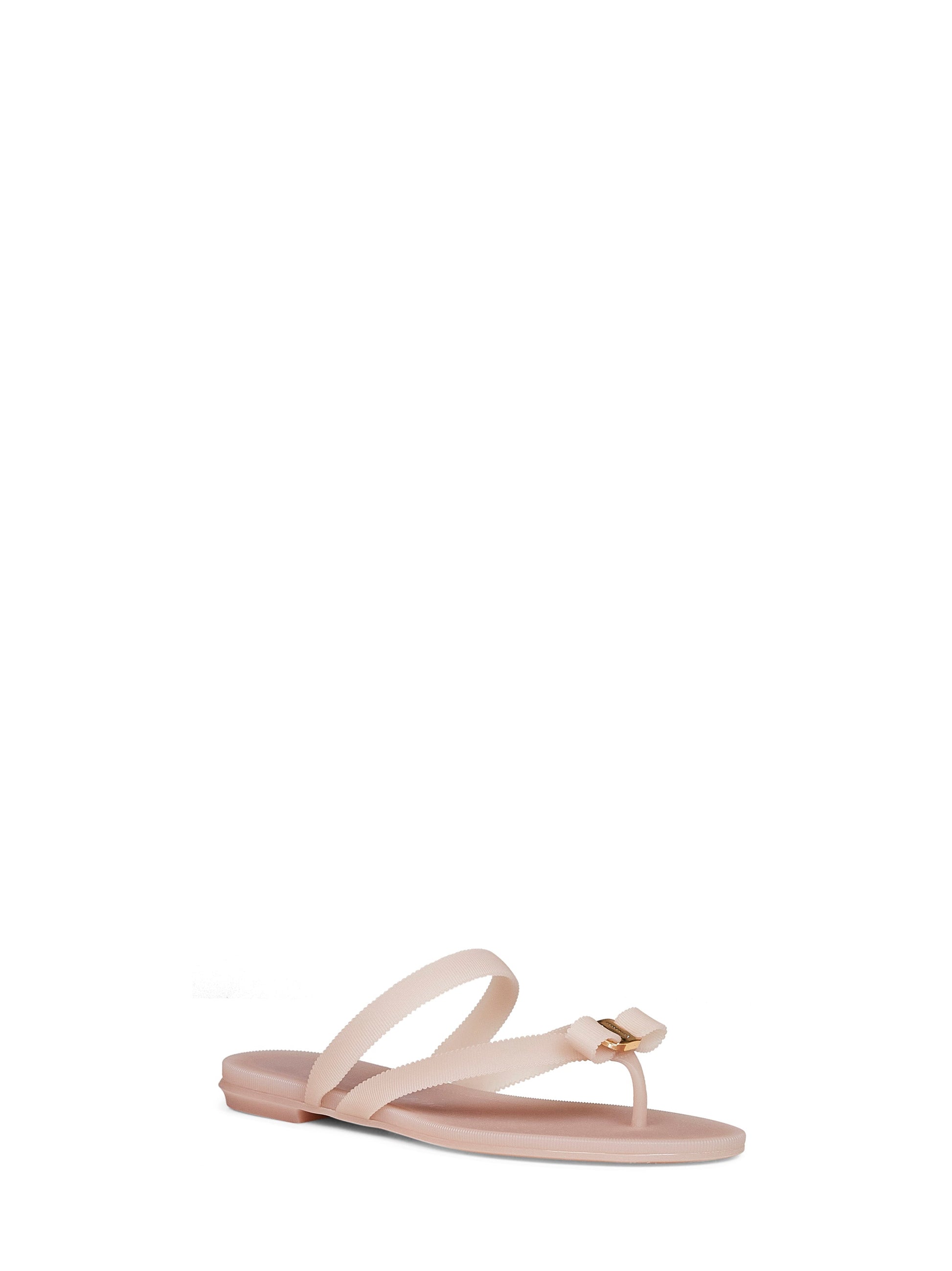 Ferragamo Women Pink Rubber Vara Bow Thong Sandals FERRAGAMO