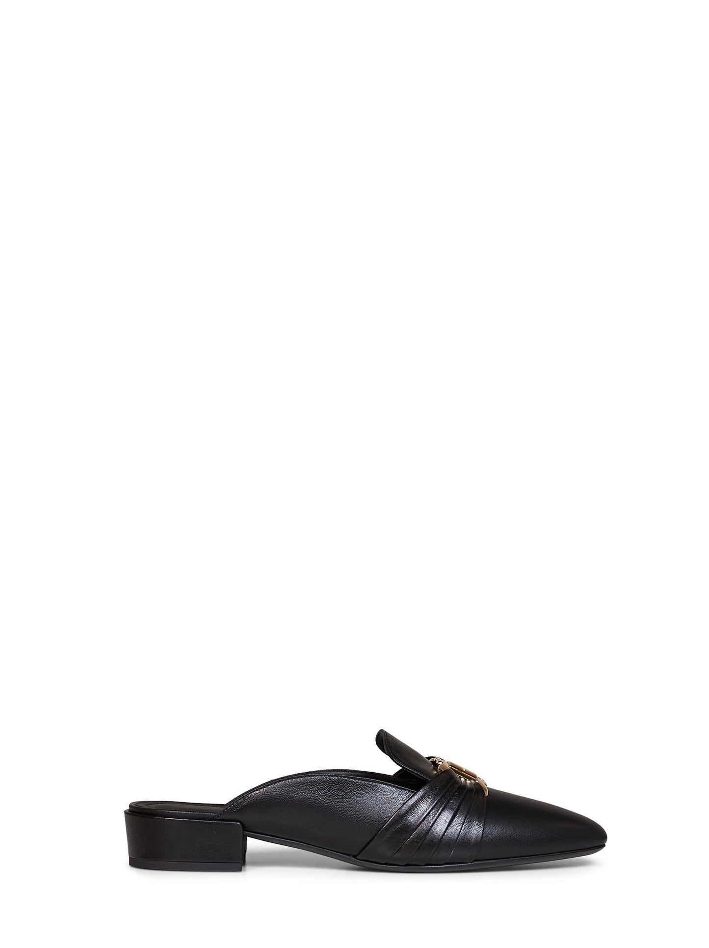 Ferragamo Women Black Corby Mules With Gancini Ornament FERRAGAMO