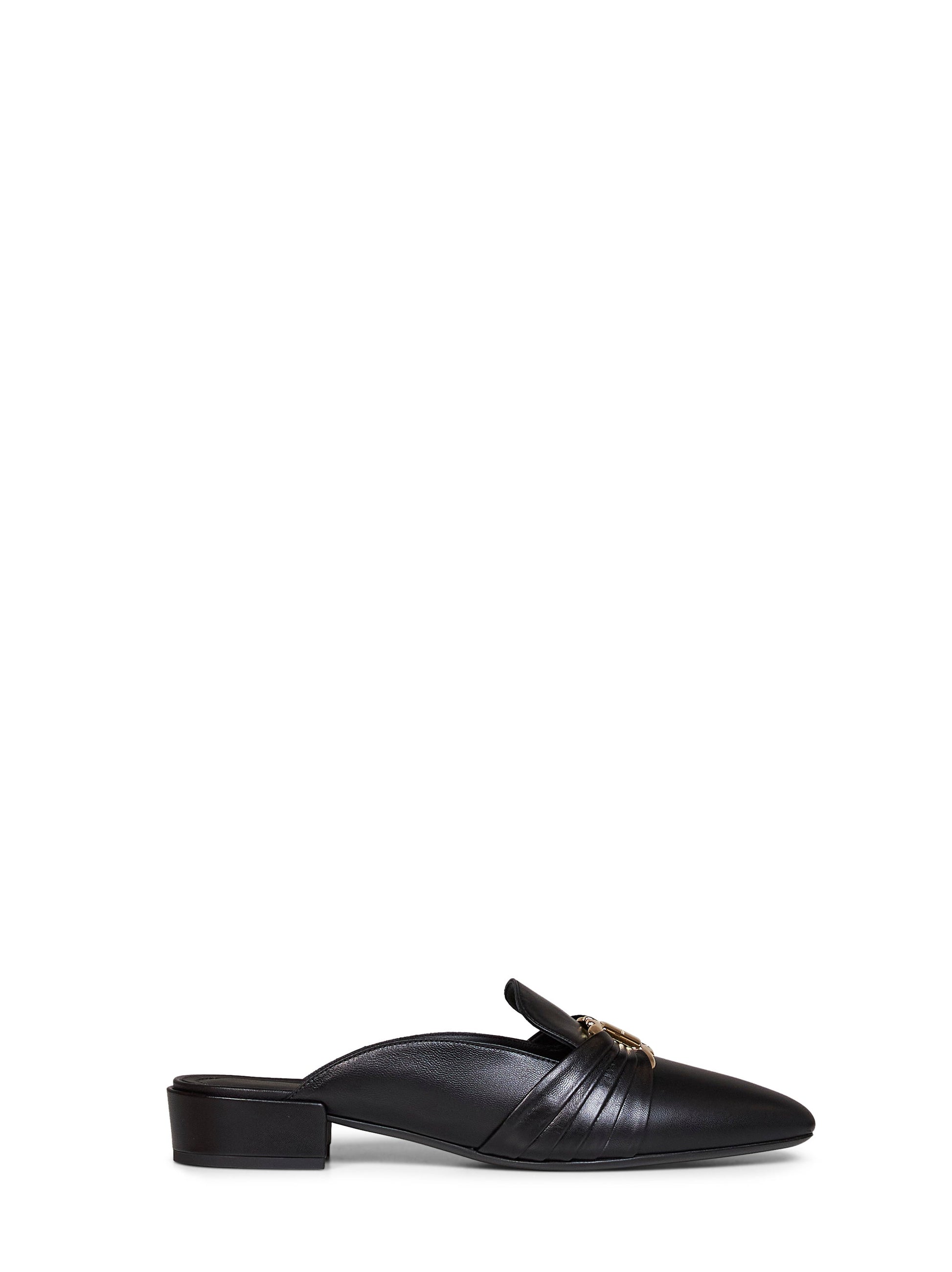 Ferragamo Women Black Corby Mules With Gancini Ornament FERRAGAMO
