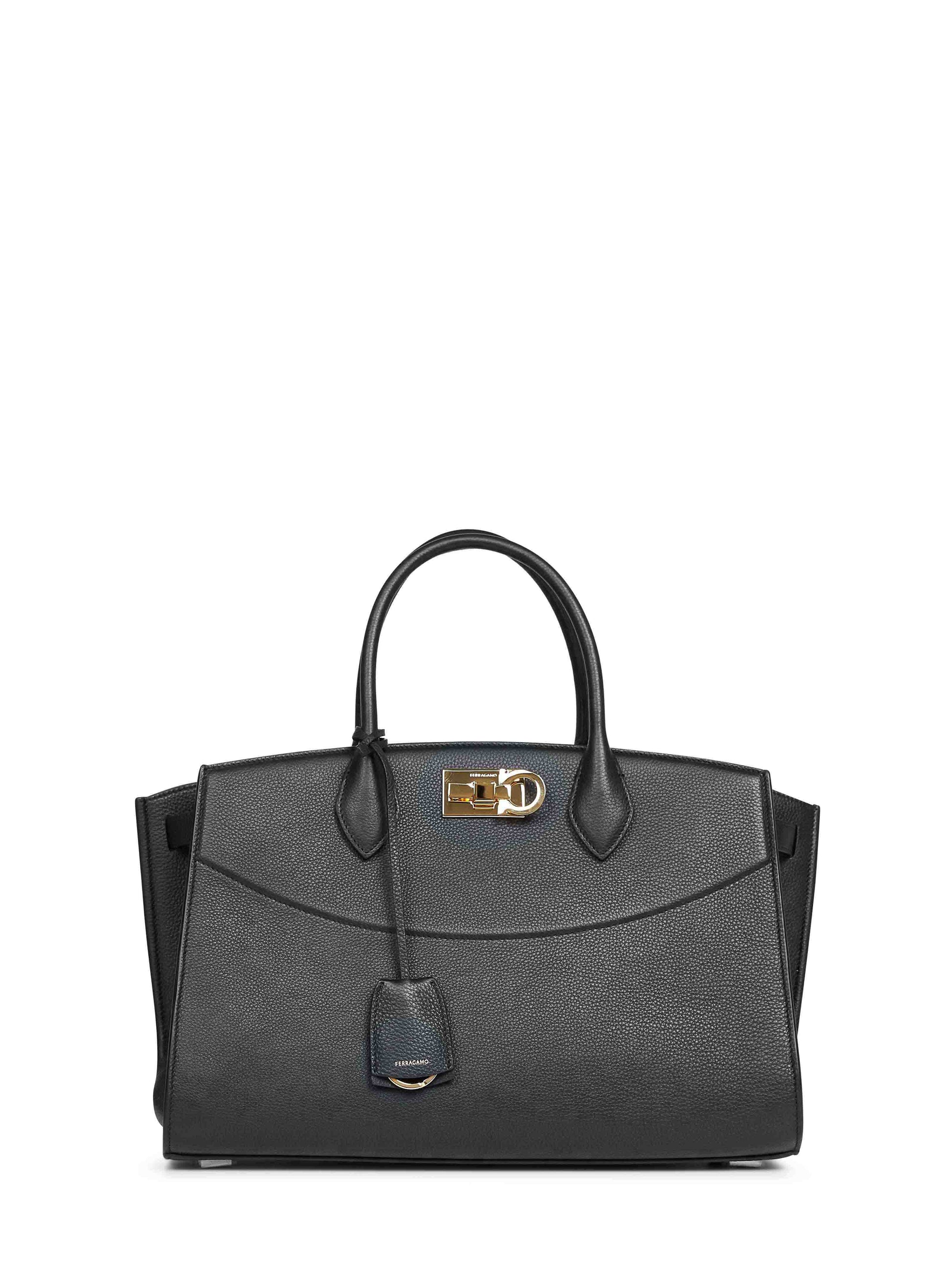 Ferragamo Women Black New Ferragamo Studio Soft Bag (L) Handbag FERRAGAMO