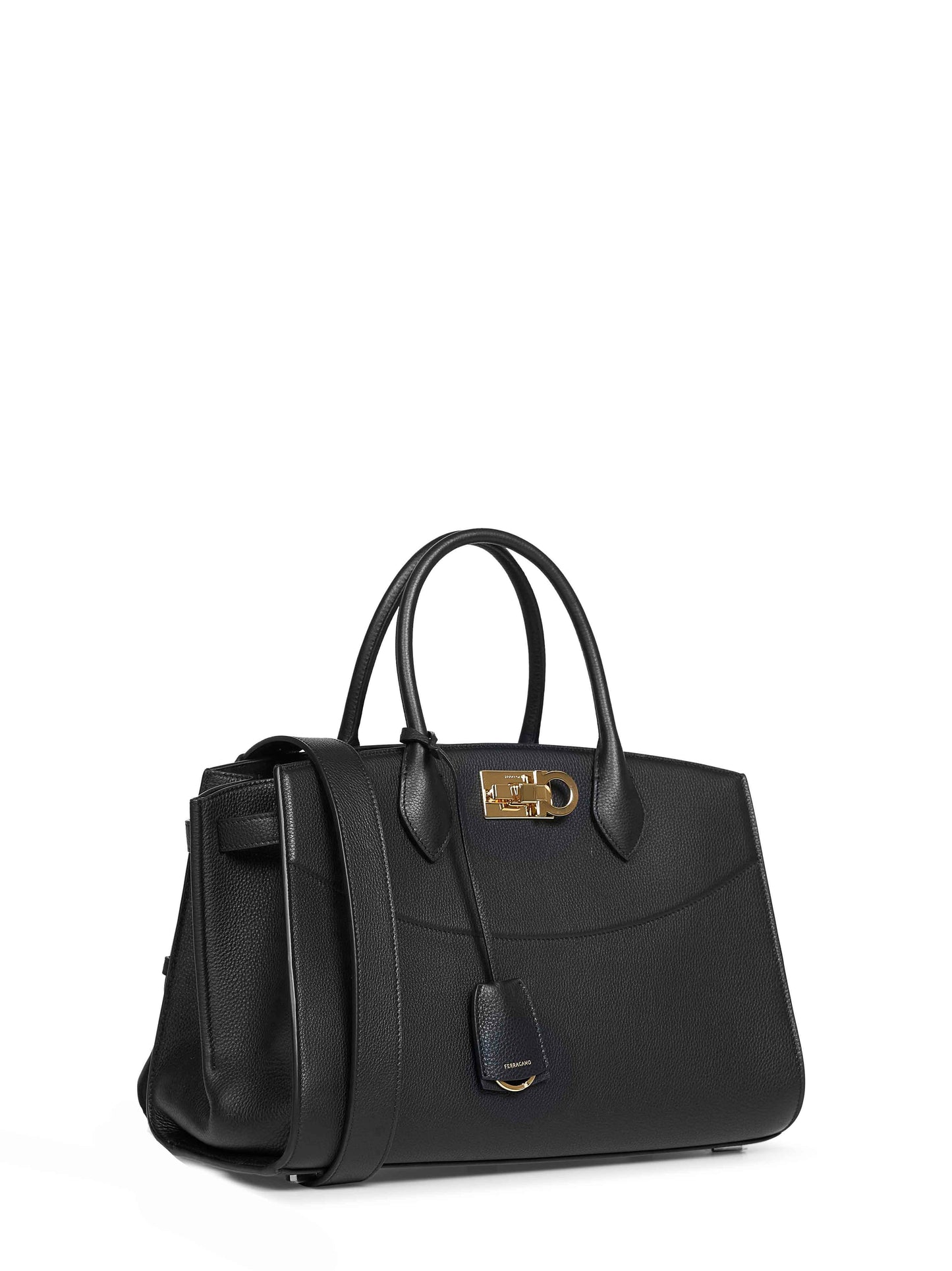 Ferragamo Women Black New Ferragamo Studio Soft Bag (L) Handbag FERRAGAMO
