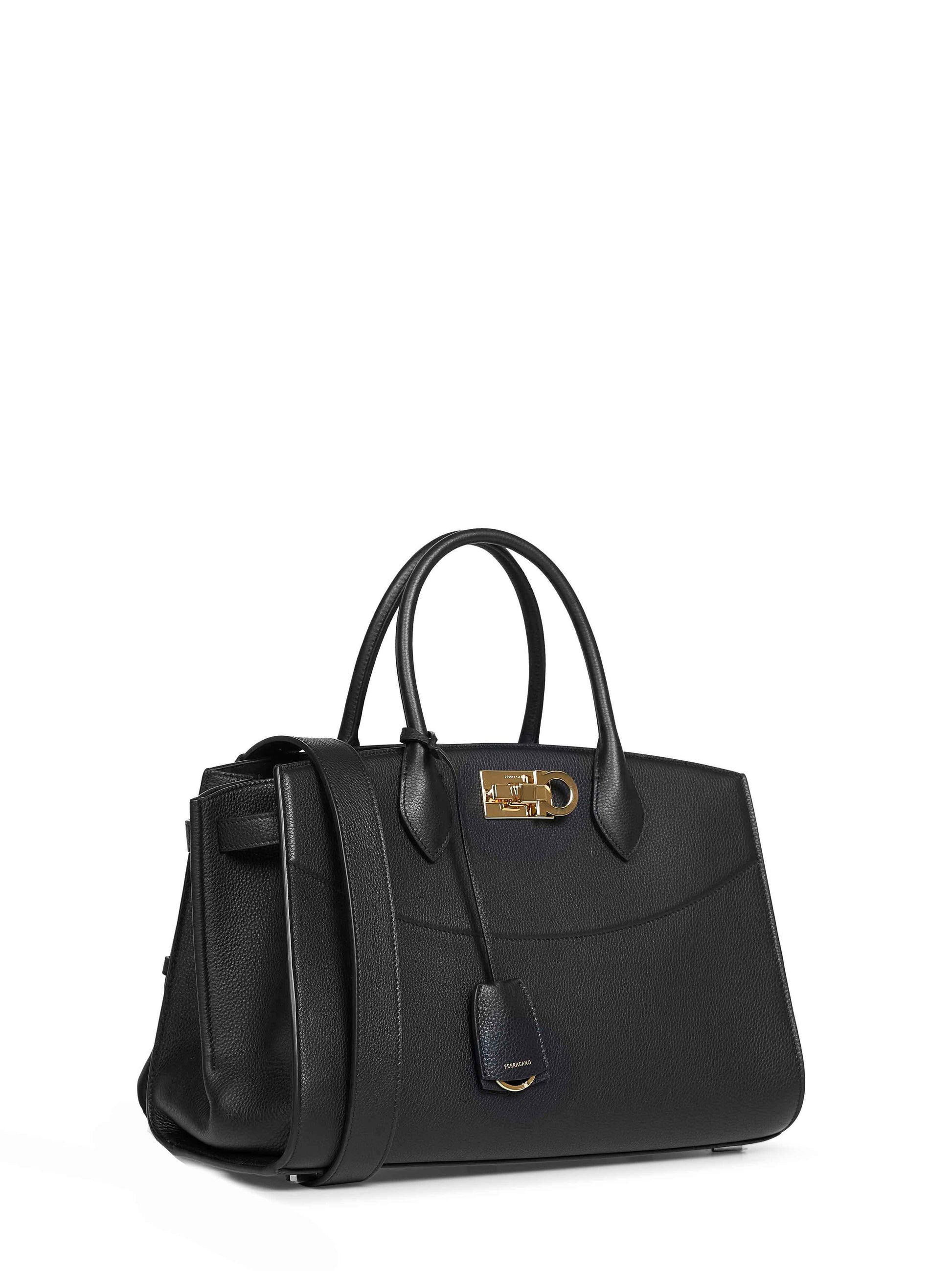 Ferragamo Women Black New Ferragamo Studio Soft Bag (L) Handbag FERRAGAMO