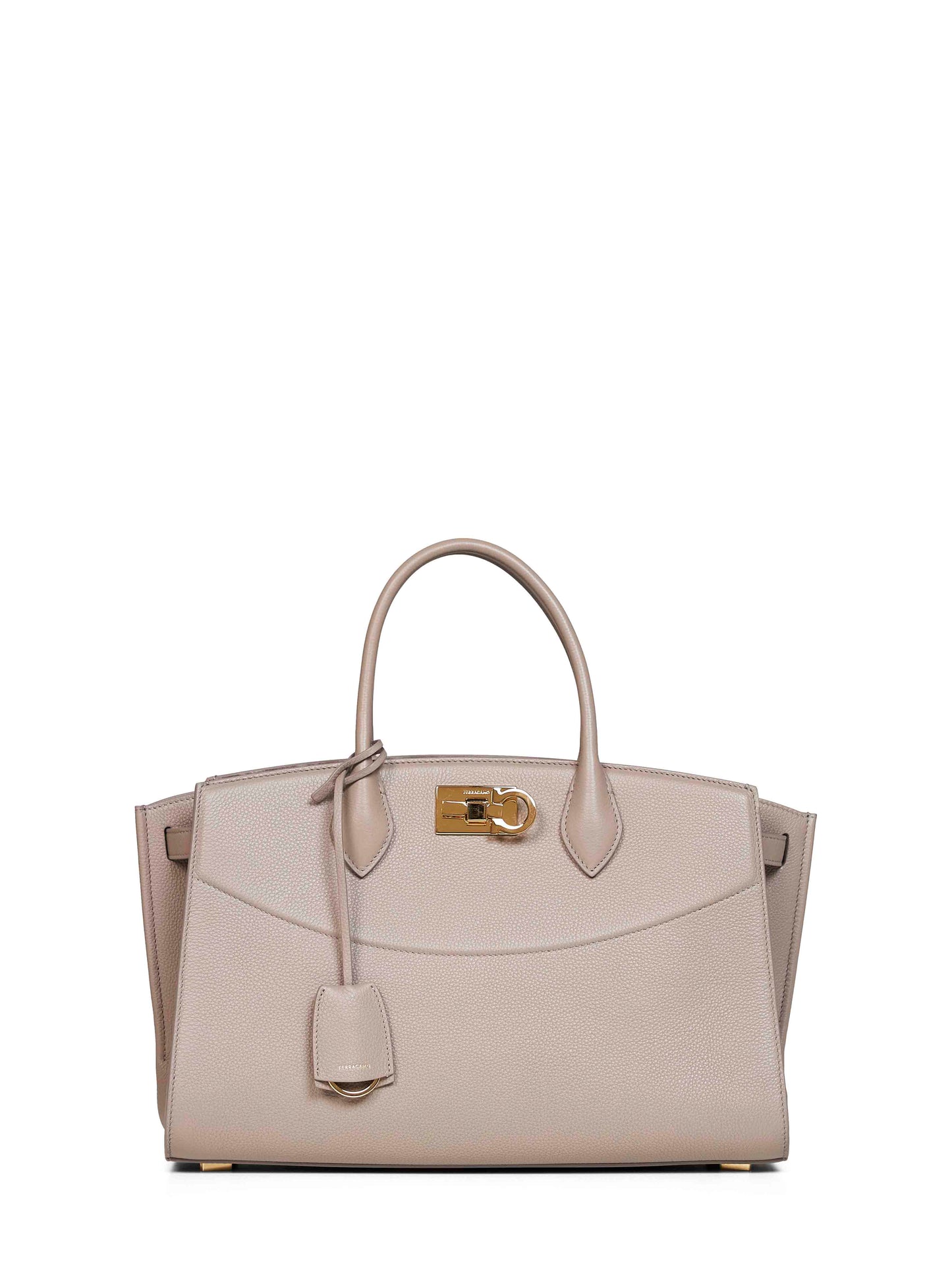 Ferragamo Women Warm Taupe New Ferragamo Studio Soft Bag (L) Handbag FERRAGAMO