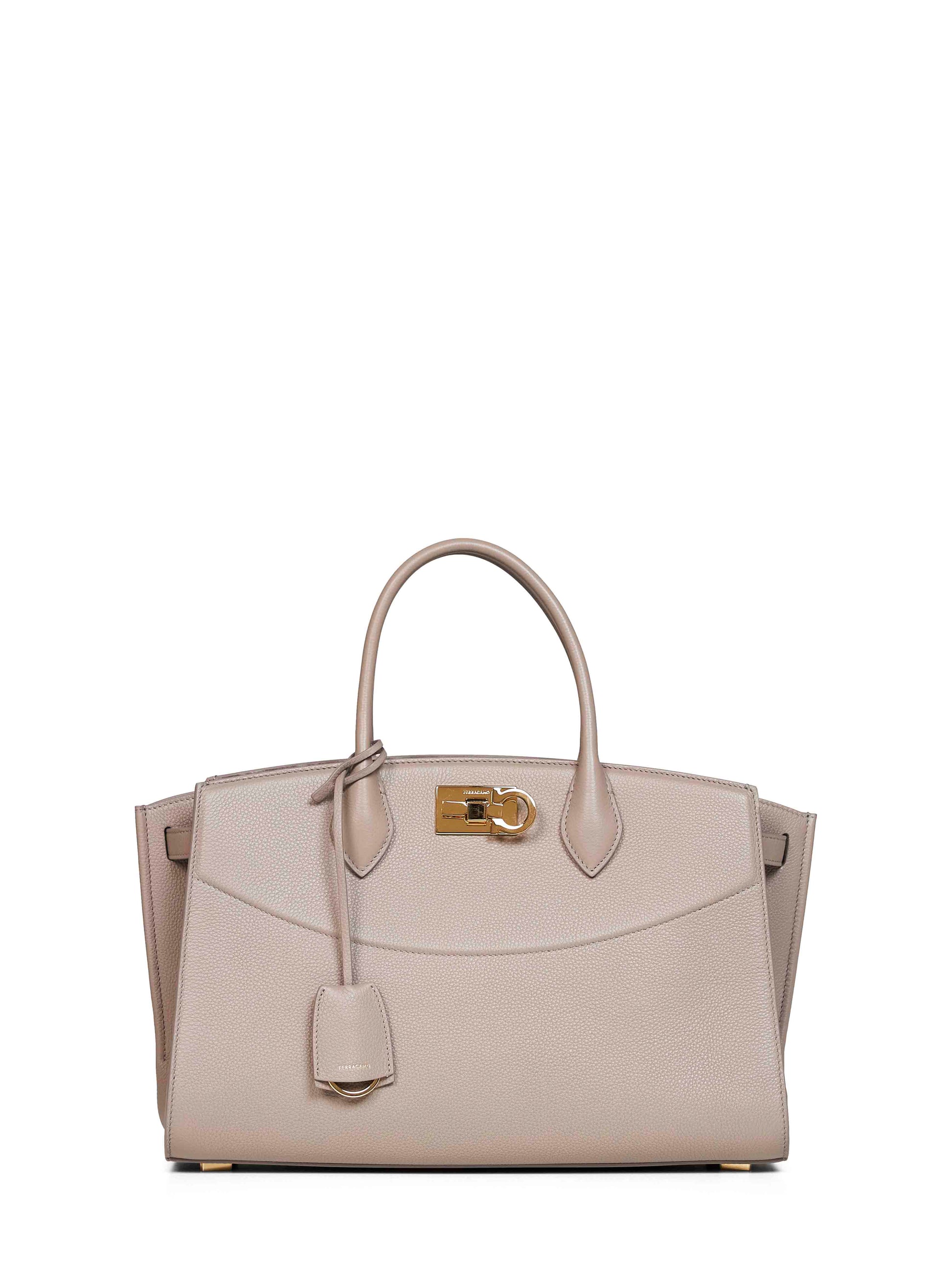 Ferragamo Women Warm Taupe New Ferragamo Studio Soft Bag (L) Handbag FERRAGAMO