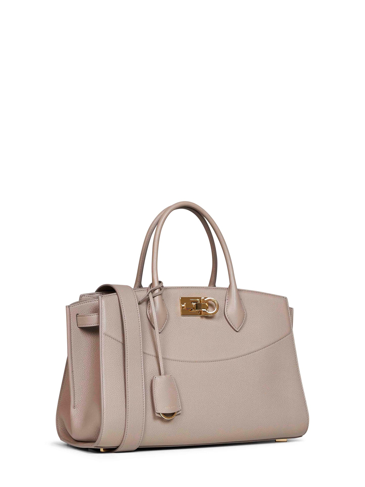 Ferragamo Women Warm Taupe New Ferragamo Studio Soft Bag (L) Handbag FERRAGAMO