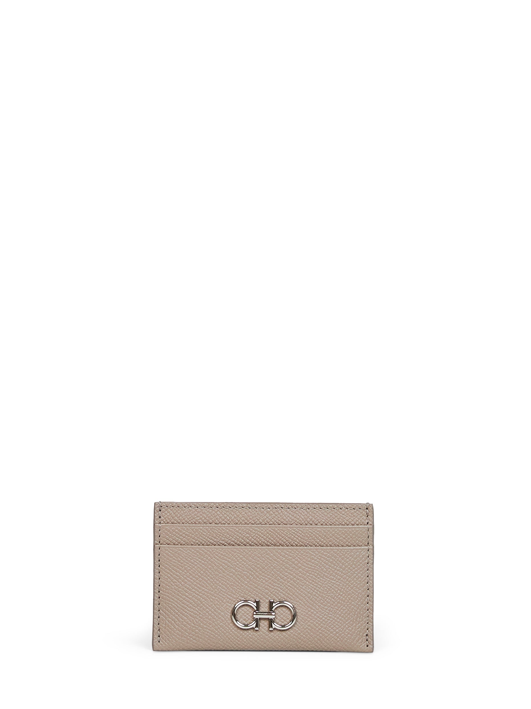 Ferragamo Women Warm Taupe Olive Gancini Credit Card Holder FERRAGAMO