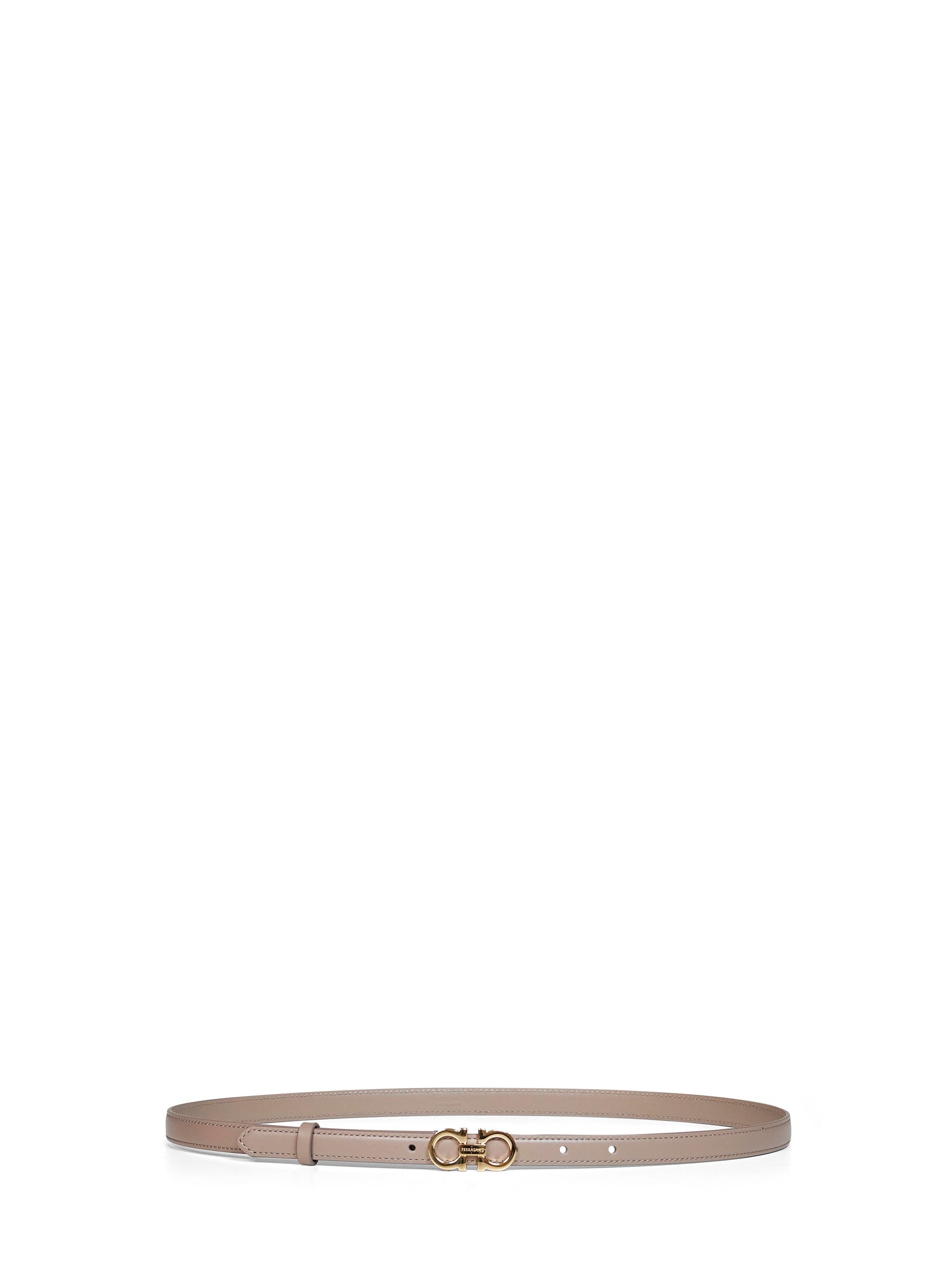 Ferragamo Women Warm Taupe Calf Leather Gancini Belt FERRAGAMO