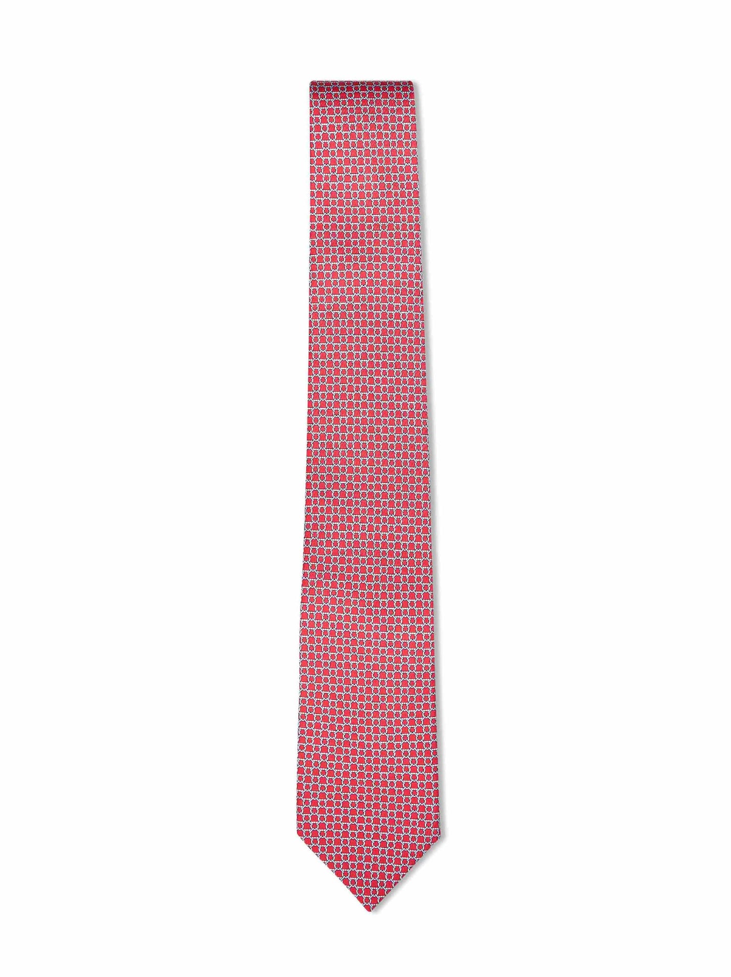Ferragamo Men Red Gancini Silk Twill Carato Tie FERRAGAMO