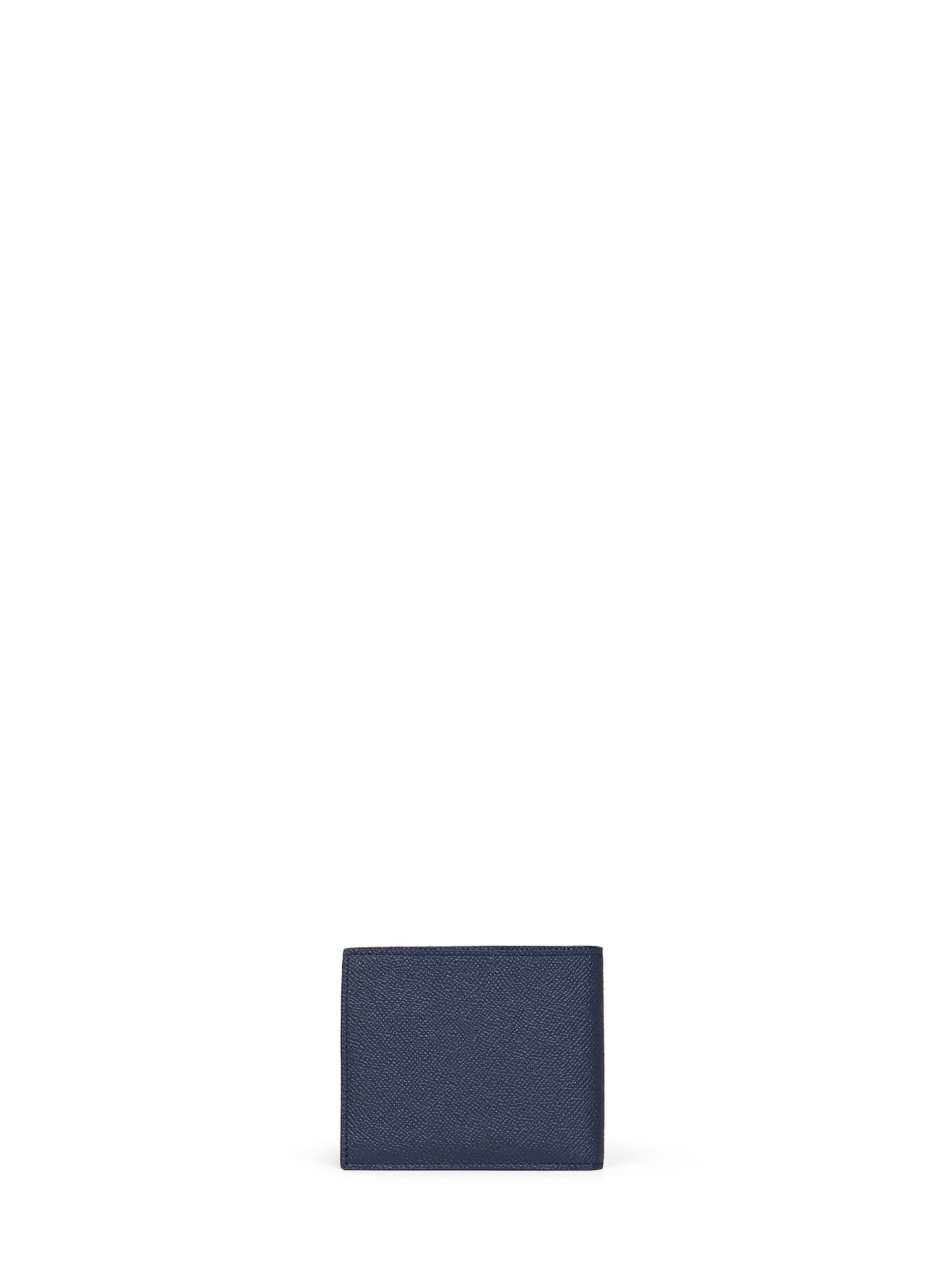 Ferragamo Men Dark Navy Blue Hammered Calfskin Gancini Wallet<Br/> FERRAGAMO