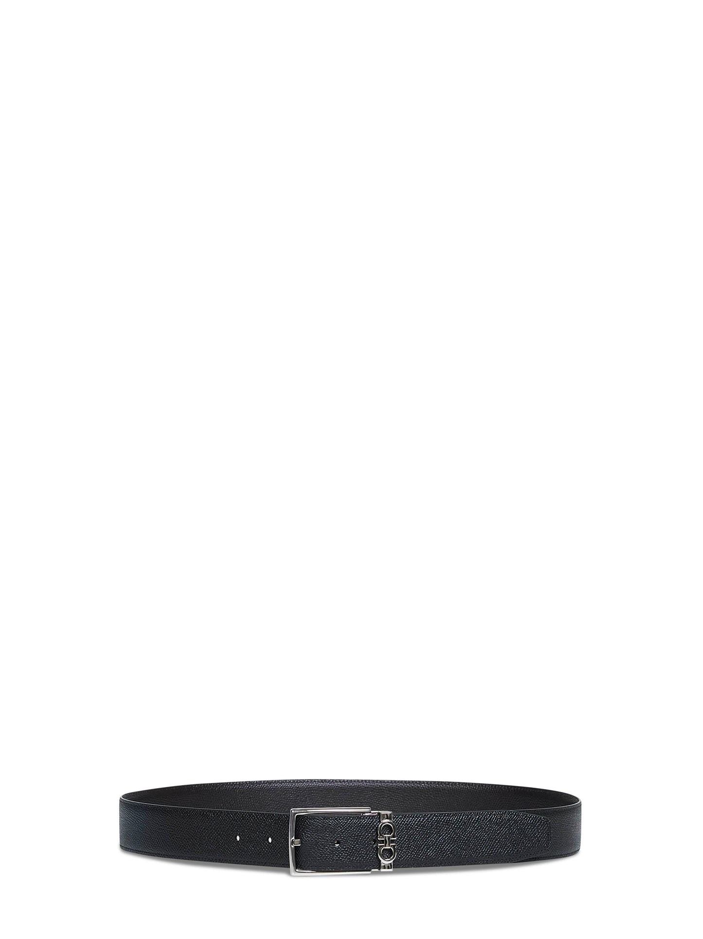 Ferragamo Men Black And Dark Brown Reversible Gancini Belt