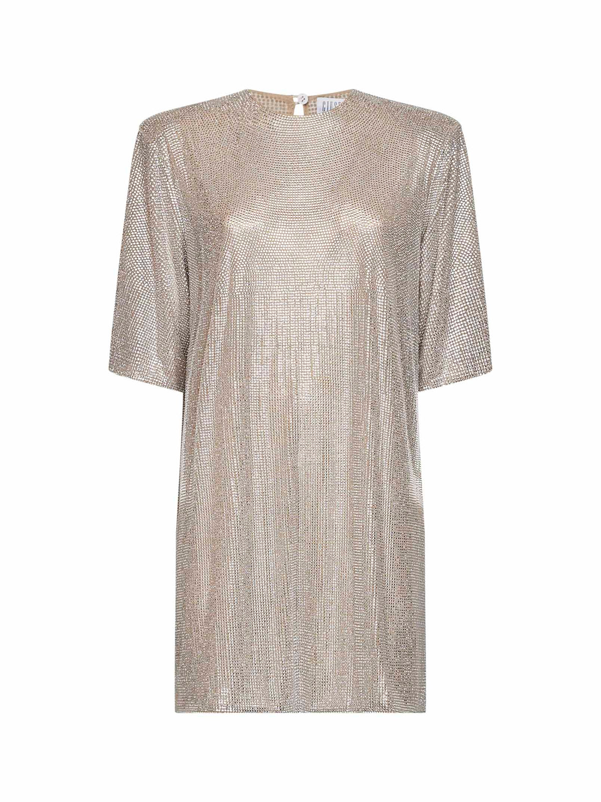 Giuseppe Di Morabito Women Silver Crystal-Embellished Tulle T-Shirt Mini Dress GIUSEPPE DI MORABITO