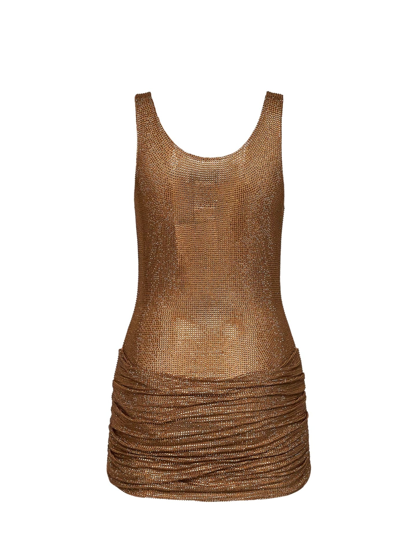 Giuseppe Di Morabito Women Gold Crystal-Embellished Tulle Draped Mini Dress GIUSEPPE DI MORABITO