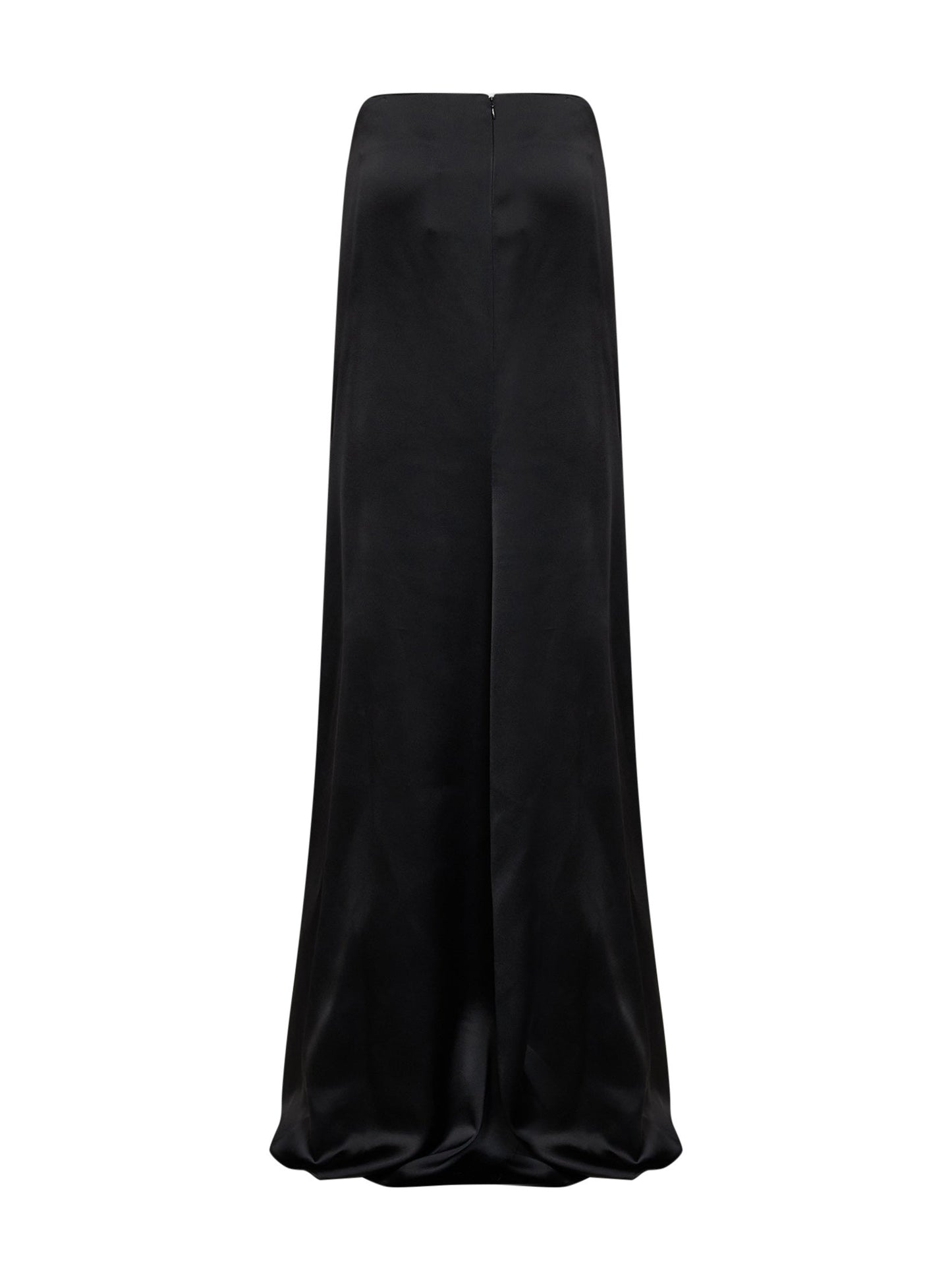 Giuseppe Di Morabito Women Black Satin Maxi Skirt With Jeweled Detail GIUSEPPE DI MORABITO