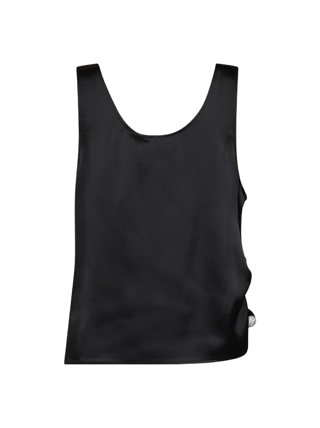 Giuseppe Di Morabito Women Black Satin Draped Top GIUSEPPE DI MORABITO