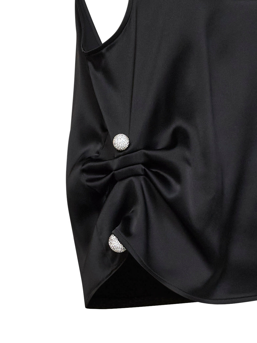 Giuseppe Di Morabito Women Black Satin Draped Top GIUSEPPE DI MORABITO