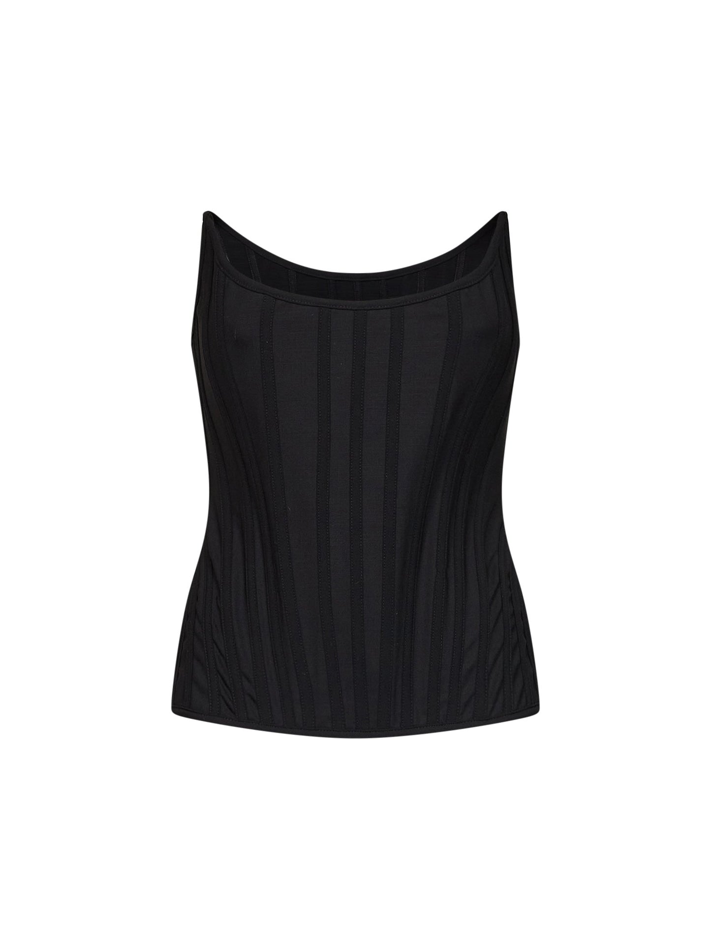 Giuseppe Di Morabito Women Black Stretch Twill Bustier Top GIUSEPPE DI MORABITO